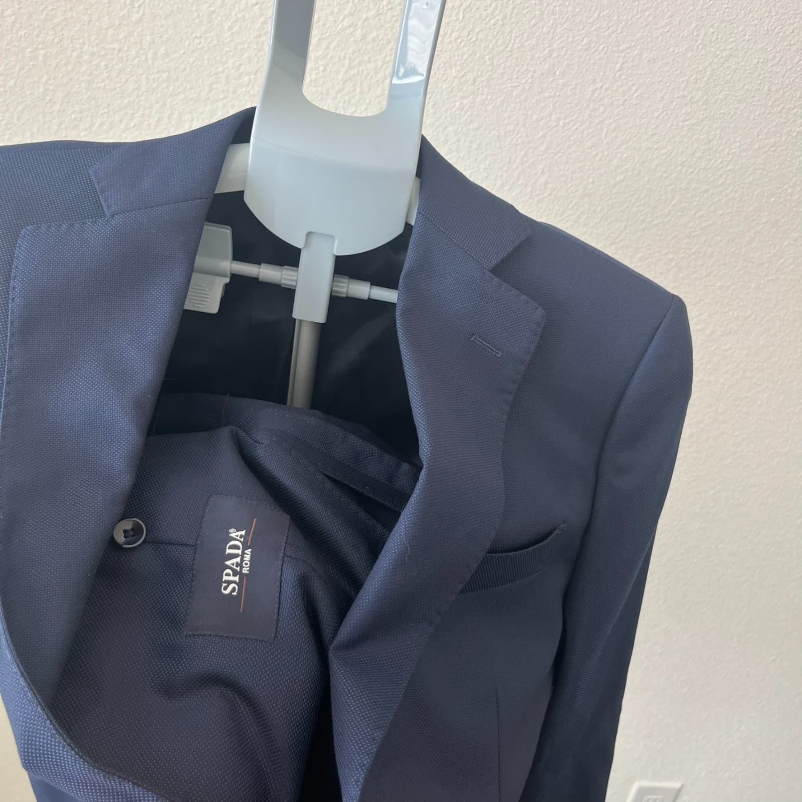 Spada Roma Blazer Jacket Men 48 Navy Blue Loro Piana Wool Single Breasted Formal - Thumbnail 4