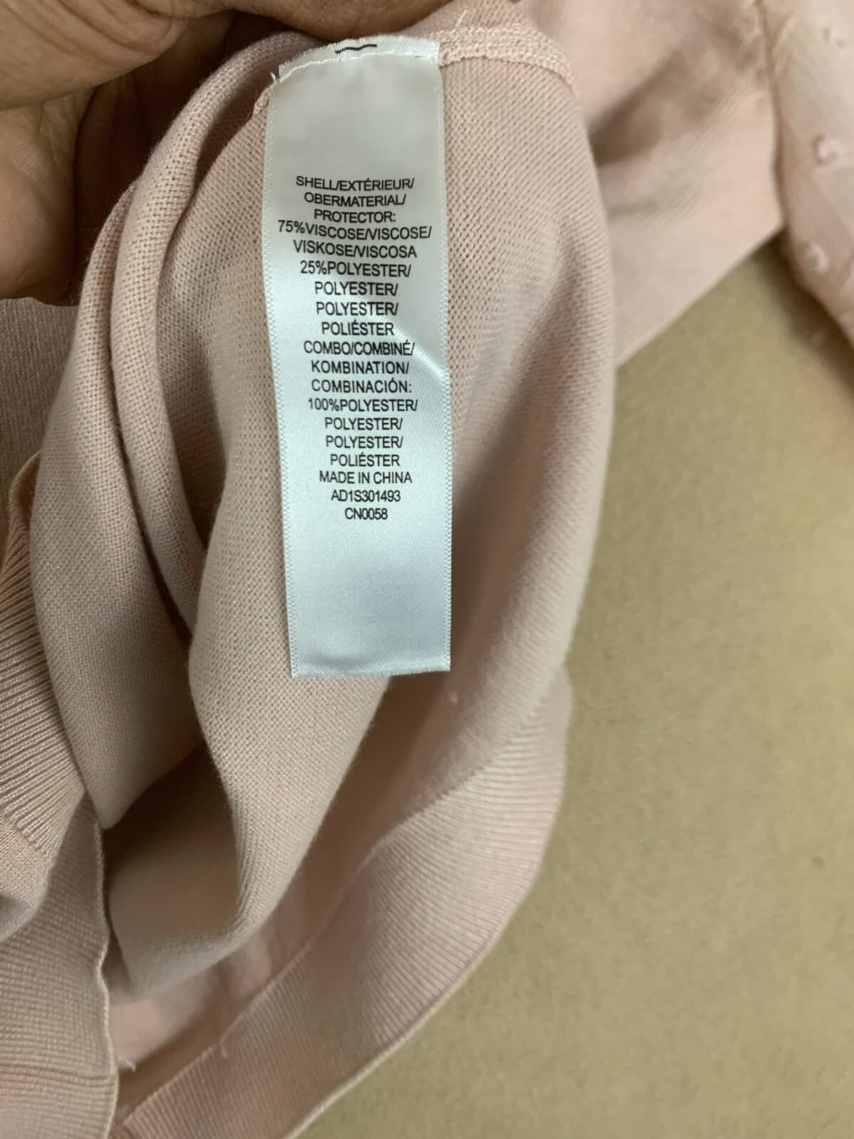 Adrianna Papell Women Top Blush Pink Medium Long Dot Puff Sleeve Blouse Feminine - Thumbnail 4