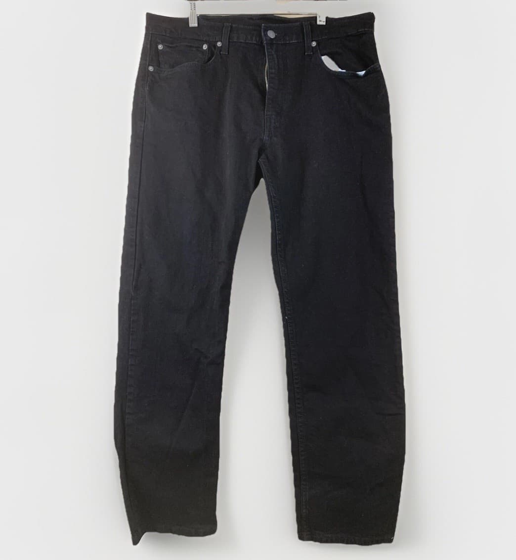 Levis 502 Jeans 36x32 (Act 38x29) Black Slim Fit Straight Leg Grunge Hip Hop - Thumbnail 2