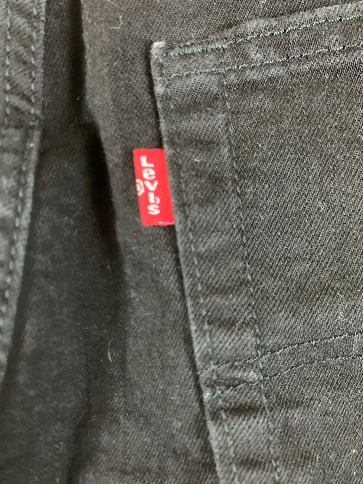 Levis 502 Jeans 36x32 (Act 38x29) Black Slim Fit Straight Leg Grunge Hip Hop - Thumbnail 3