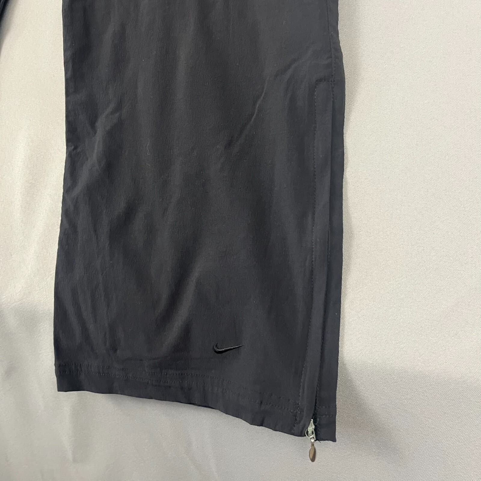 VINTAGE Nike Pants Womens Large 12-14 Charcoal Chino Windbreaker Ankle Side Zip - Thumbnail 6
