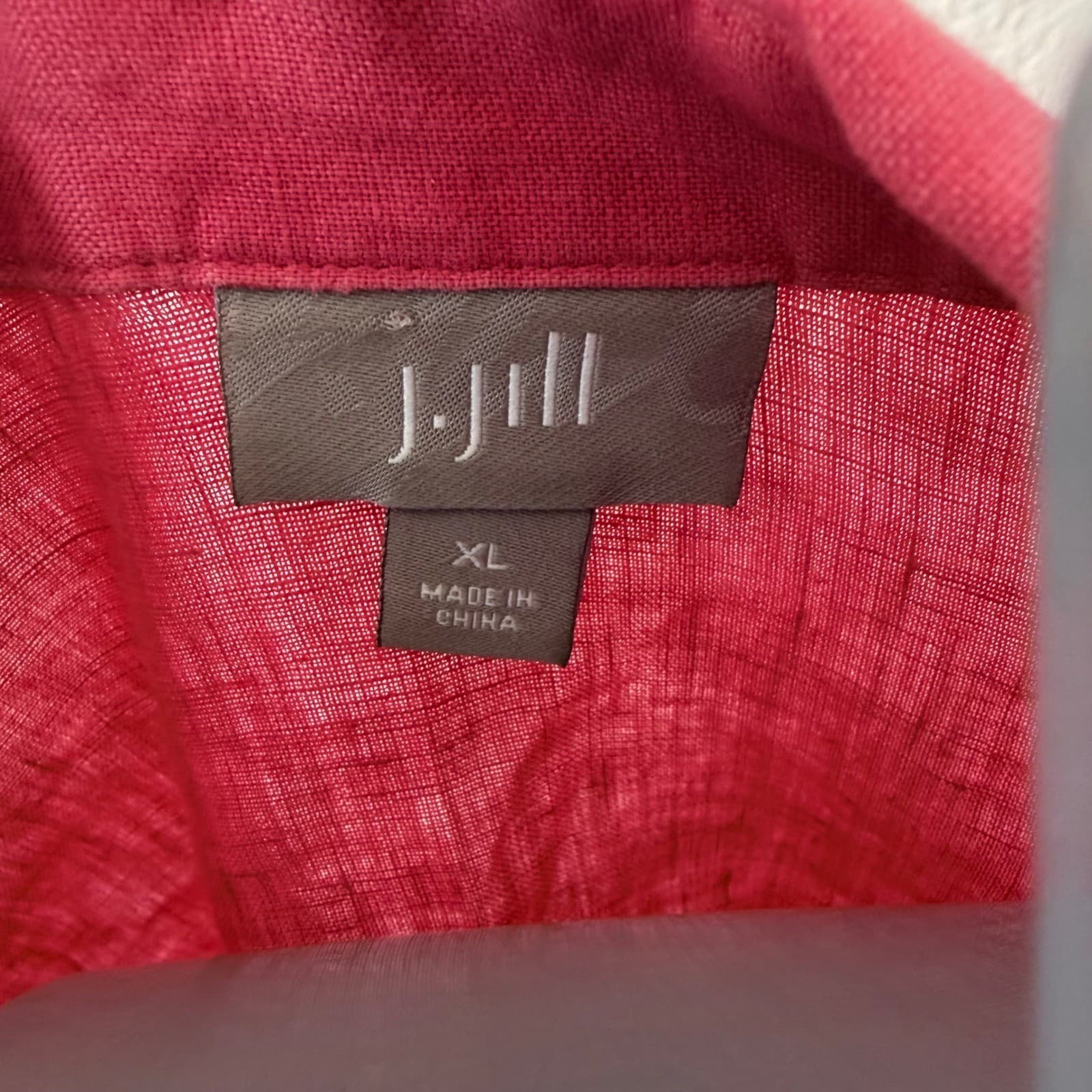 J. Jill Linen Button Down Shirt Womens XL Pink Long Sleeve 100% Linen Top - Thumbnail 2