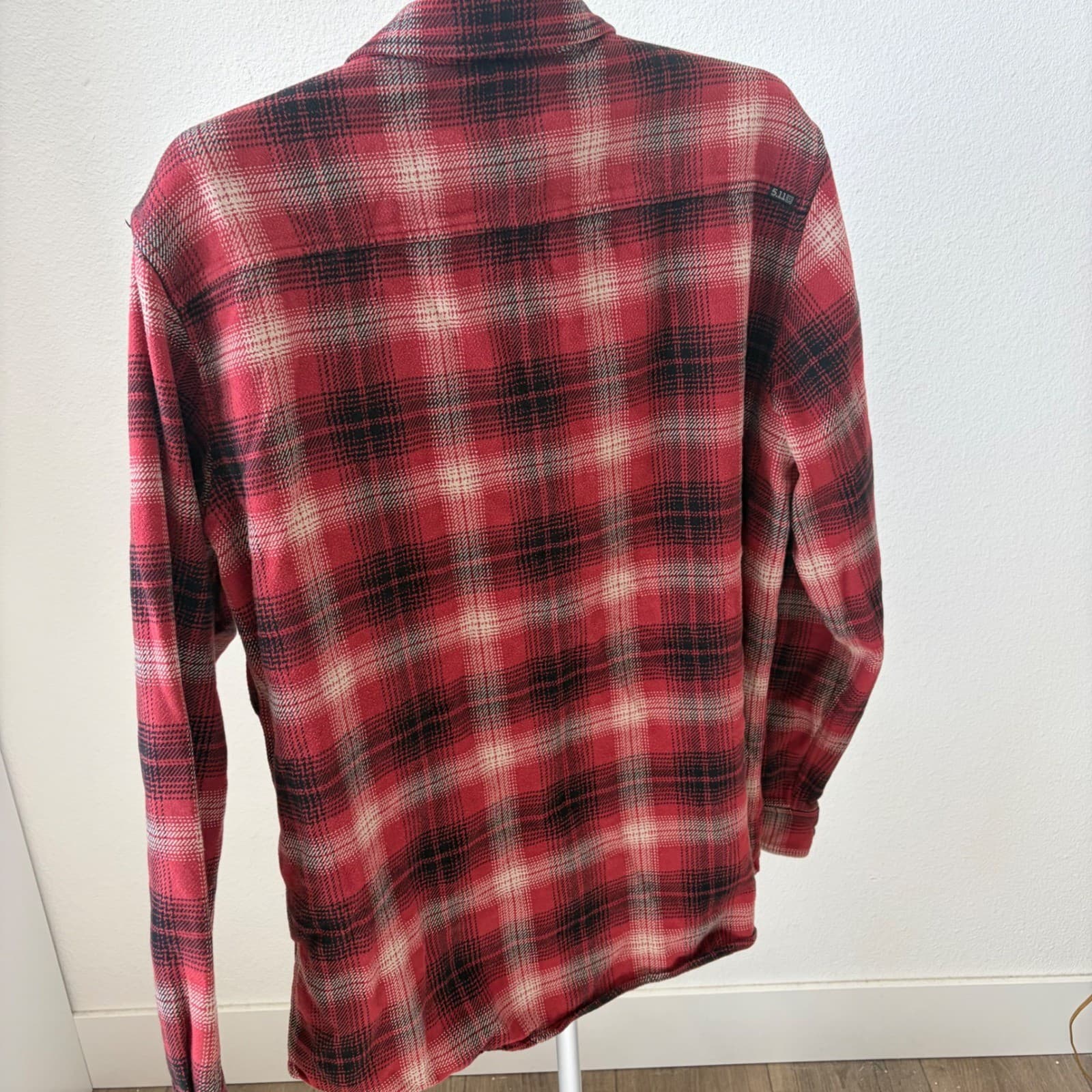 5.11 Tactical Flannel Shirt Mens XL Red Plaid Long Sleeve Button Down Utility - Thumbnail 3