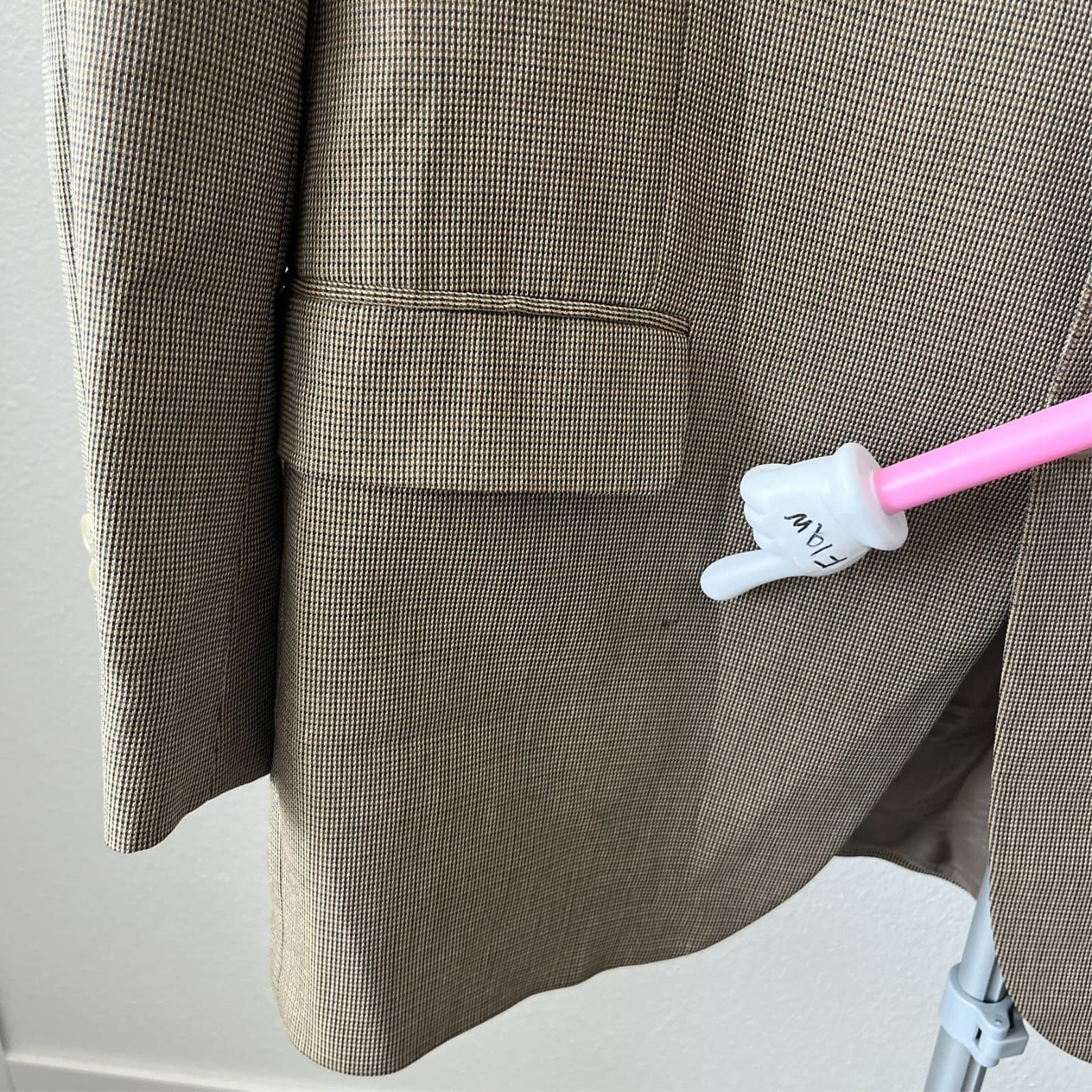 Vintage Chaps Ralph Lauren 46R Wool Blazer Tan Camel Sport Coat 90s Canada Made - Thumbnail 4