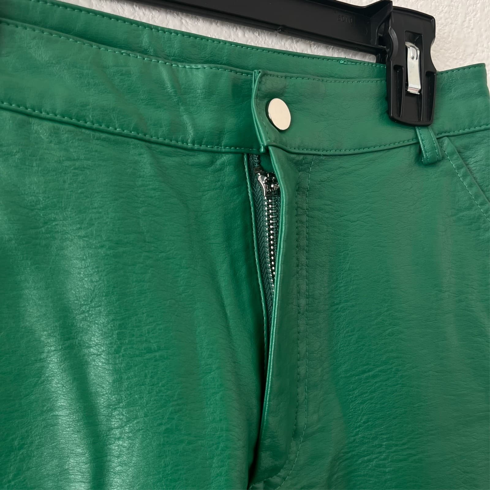 Princess Polly Ashlea Green Pants Womens Size 2 PU Vegan Leather Flare Bareback - Thumbnail 6