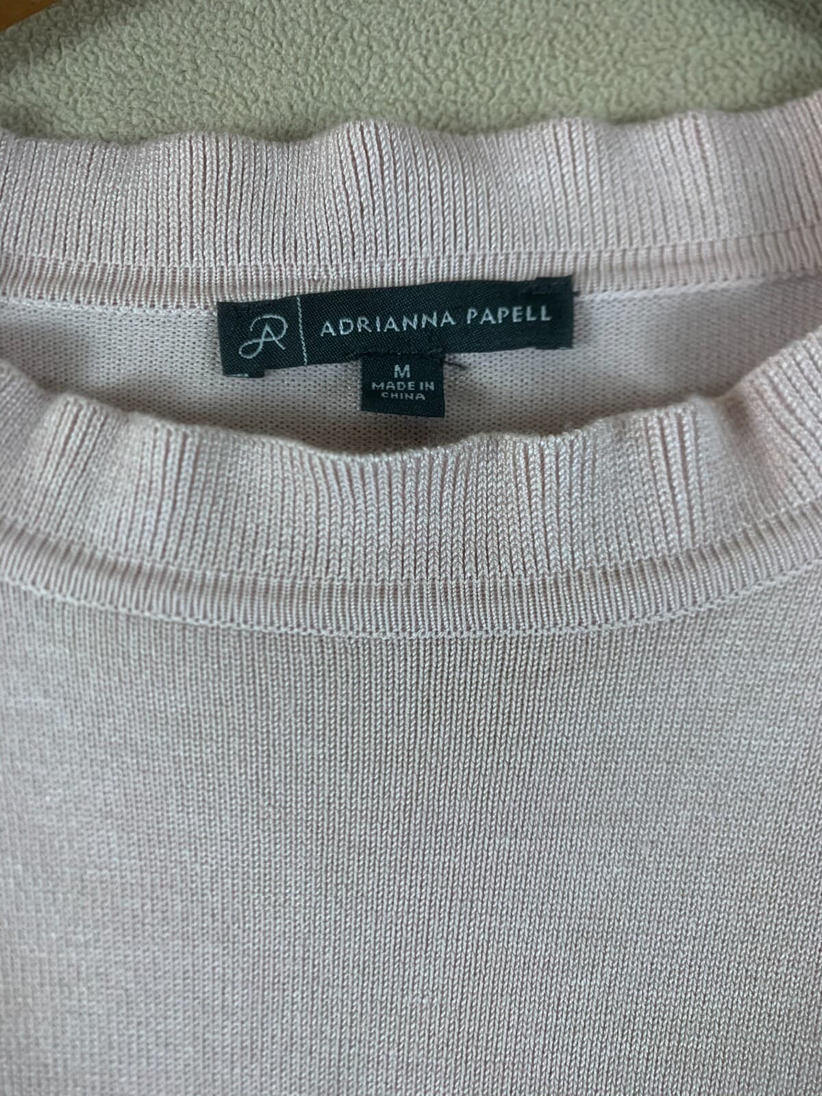 Adrianna Papell Women Top Blush Pink Medium Long Dot Puff Sleeve Blouse Feminine - Thumbnail 3