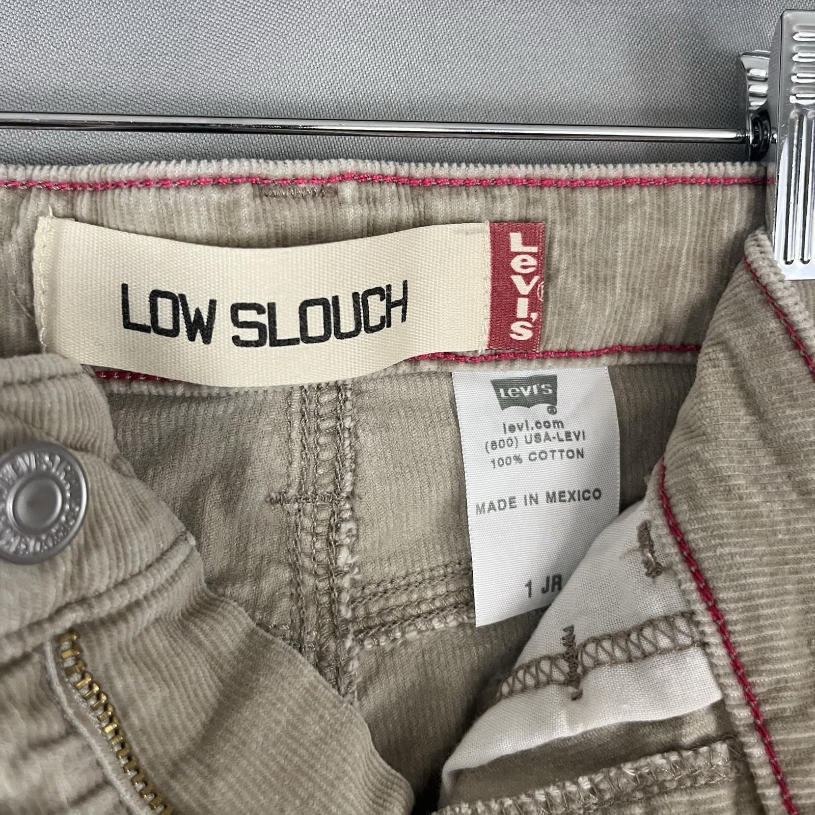 Levis Corduroy Skirt Juniors Size 1 Tan Low Slouch 100% Cotton Western Tan - Thumbnail 4