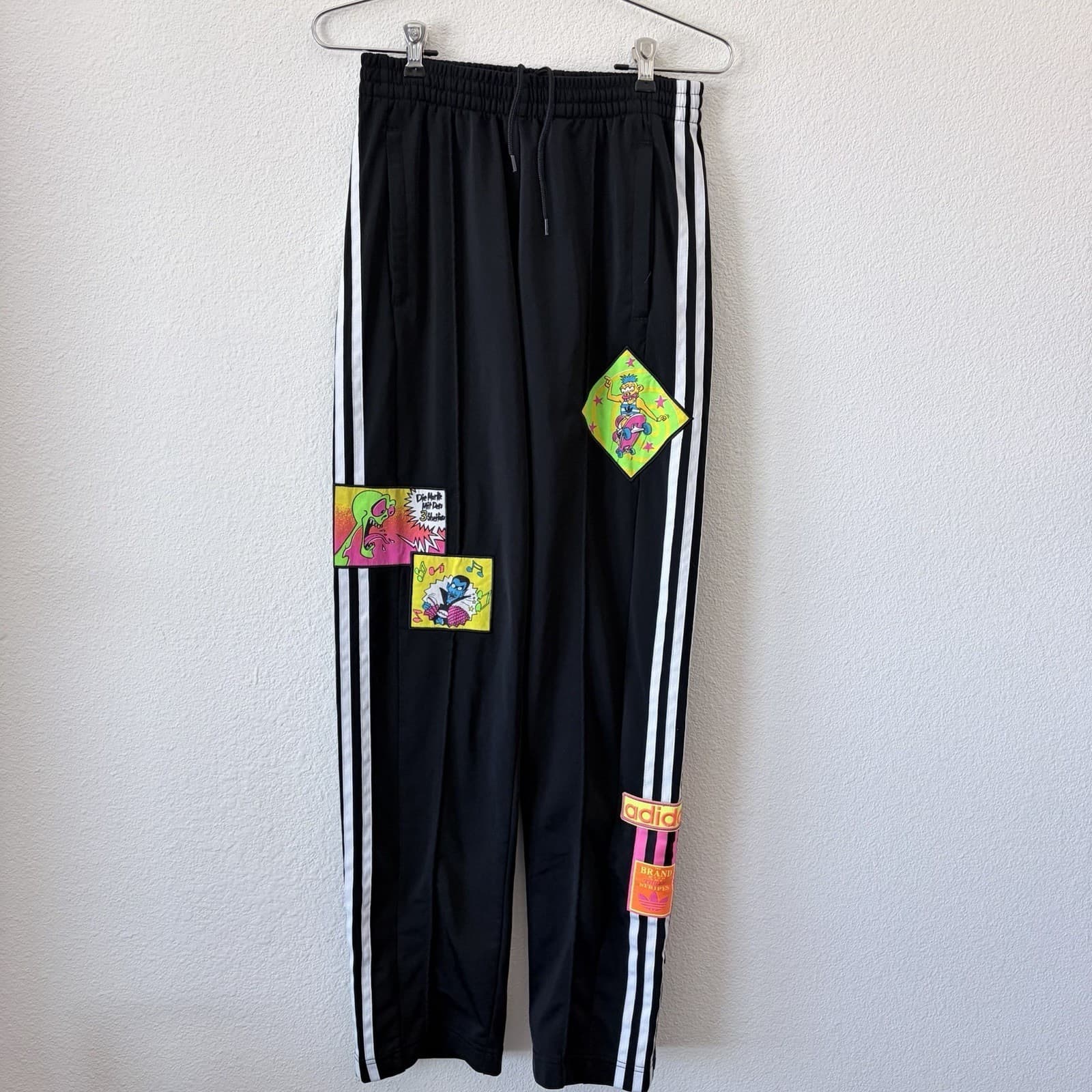 Adidas x Jeremy Scott Adibreak Track Pants Women's XS 26" Cartoon Patch Firebird - Thumbnail 2