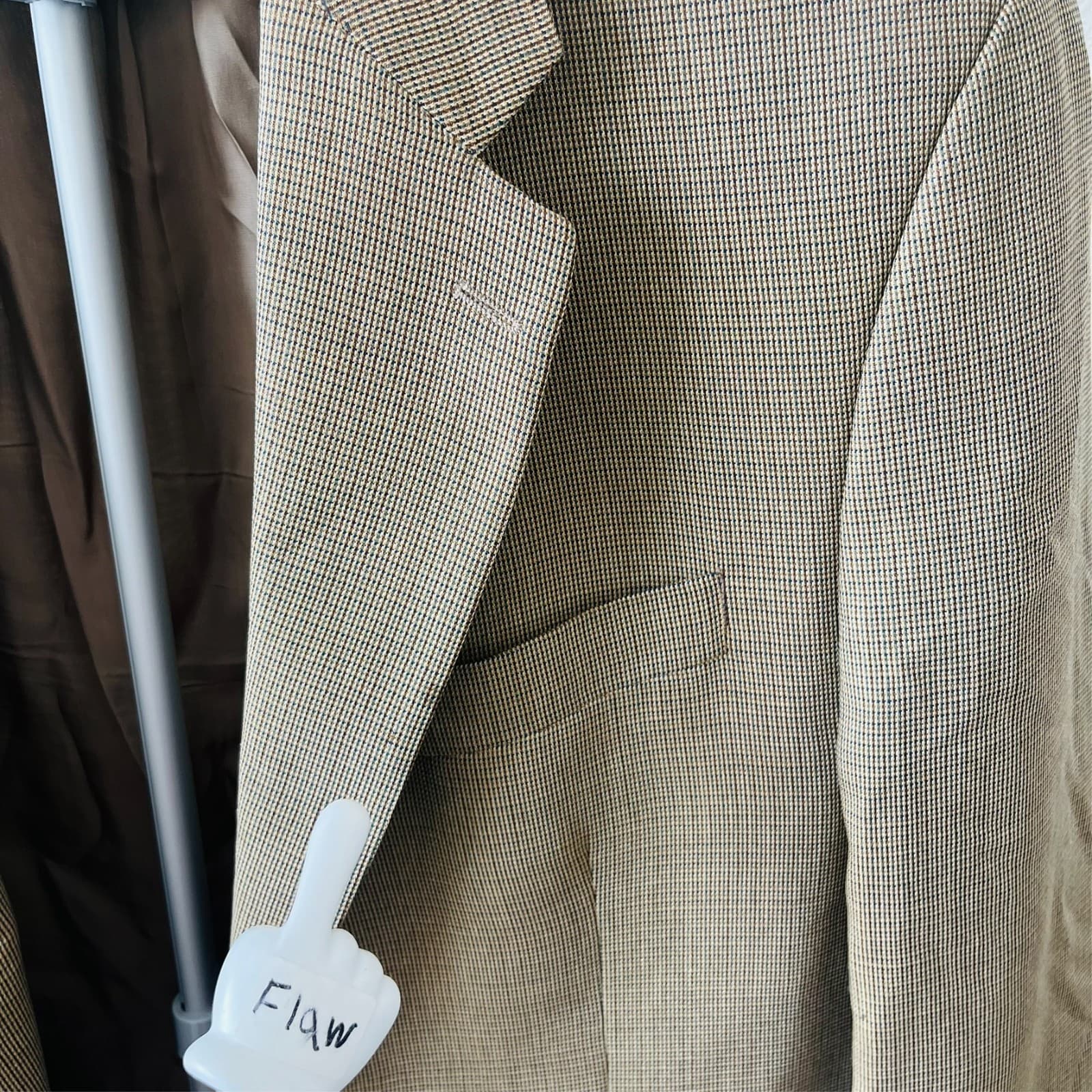Vintage Chaps Ralph Lauren 46R Wool Blazer Tan Camel Sport Coat 90s Canada Made - Thumbnail 6