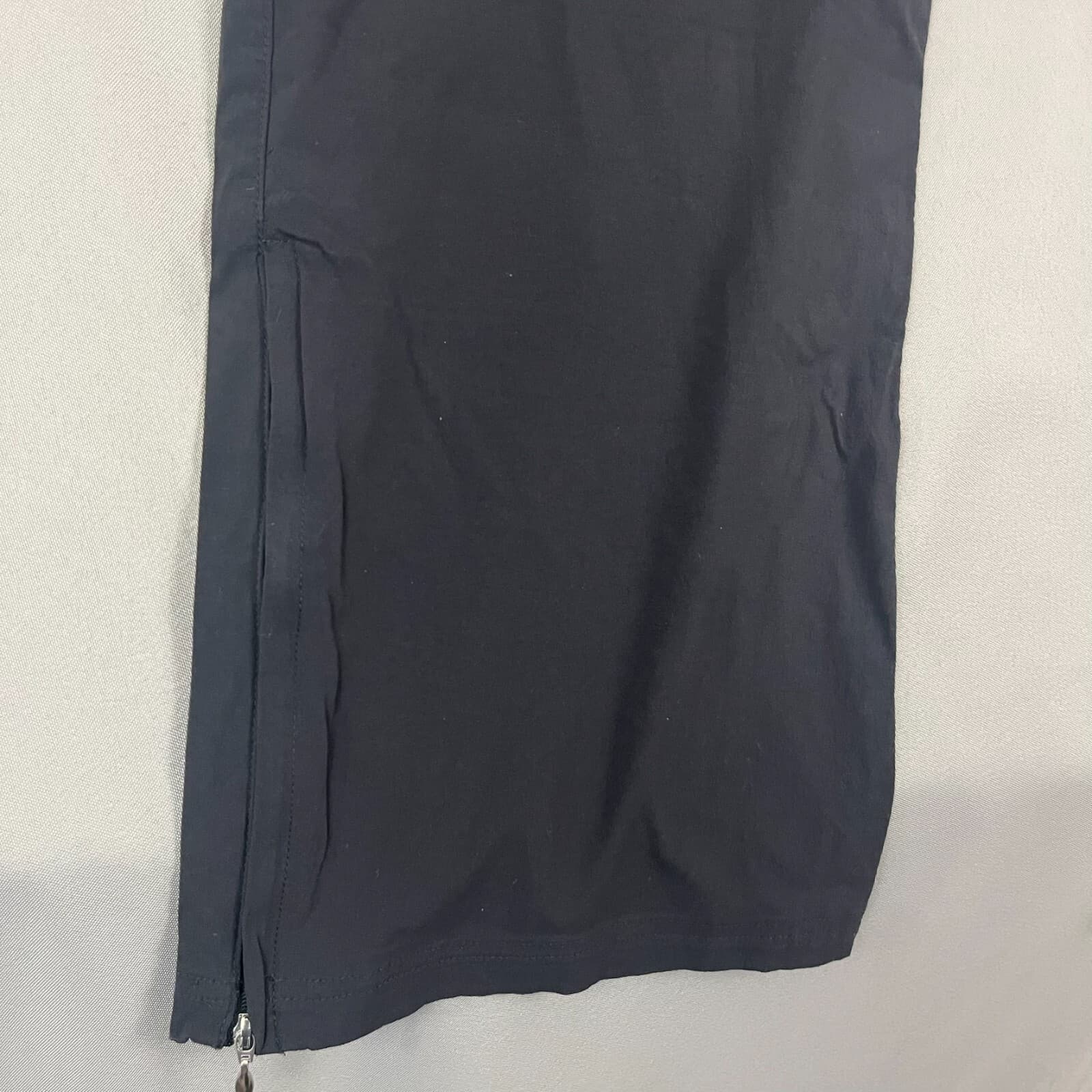 VINTAGE Nike Pants Womens Large 12-14 Charcoal Chino Windbreaker Ankle Side Zip - Thumbnail 2