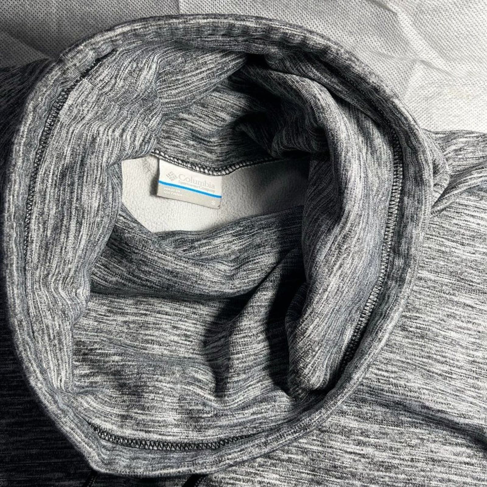 COLUMBIA Women Gray Small Fleece Sweater Outdoor Athleisure Cowl Neck Pullover - Thumbnail 5