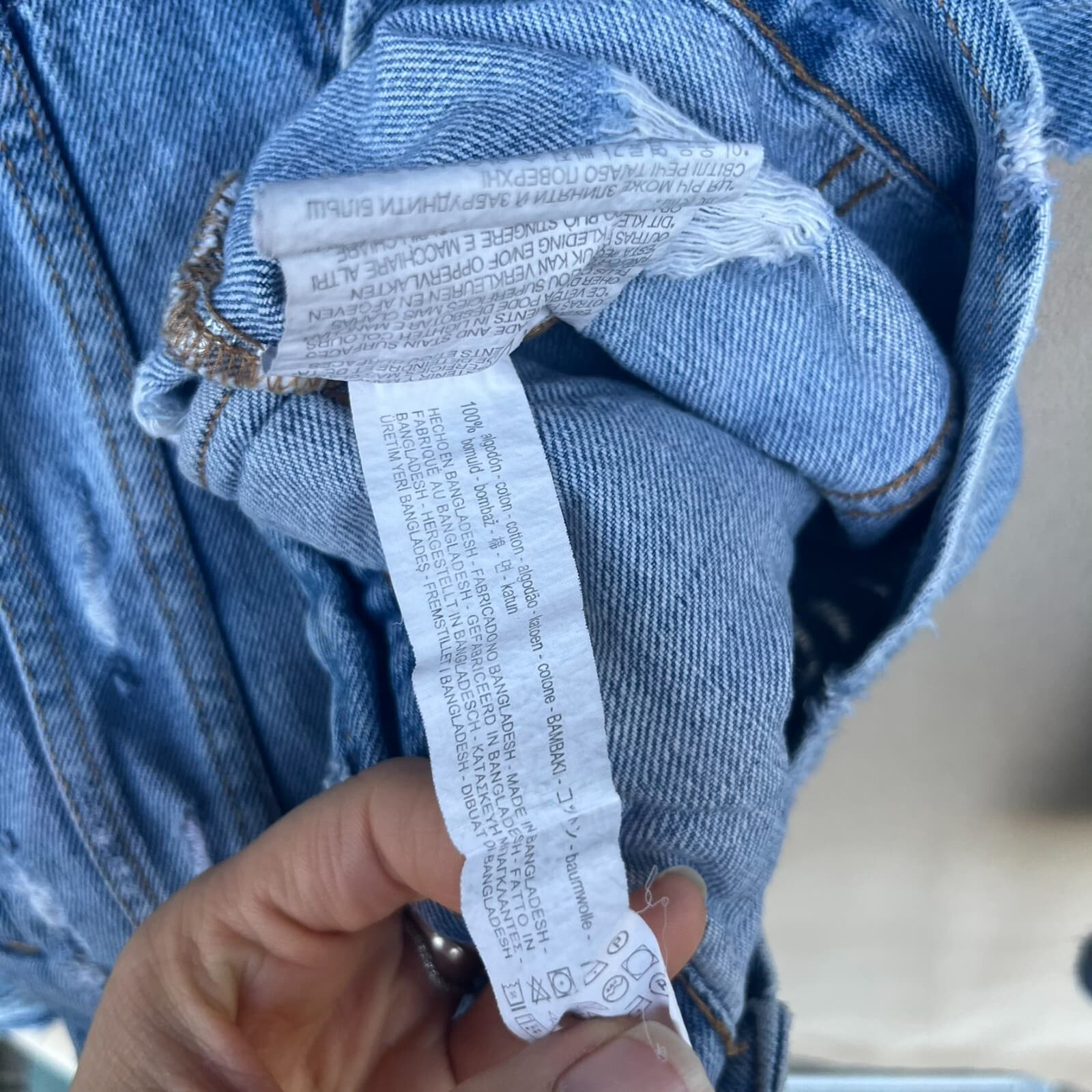 Zara Women's Trafaluc Denim Wear Distressed Ripped Jean Trucker Jacket Up SMALL - Thumbnail 7