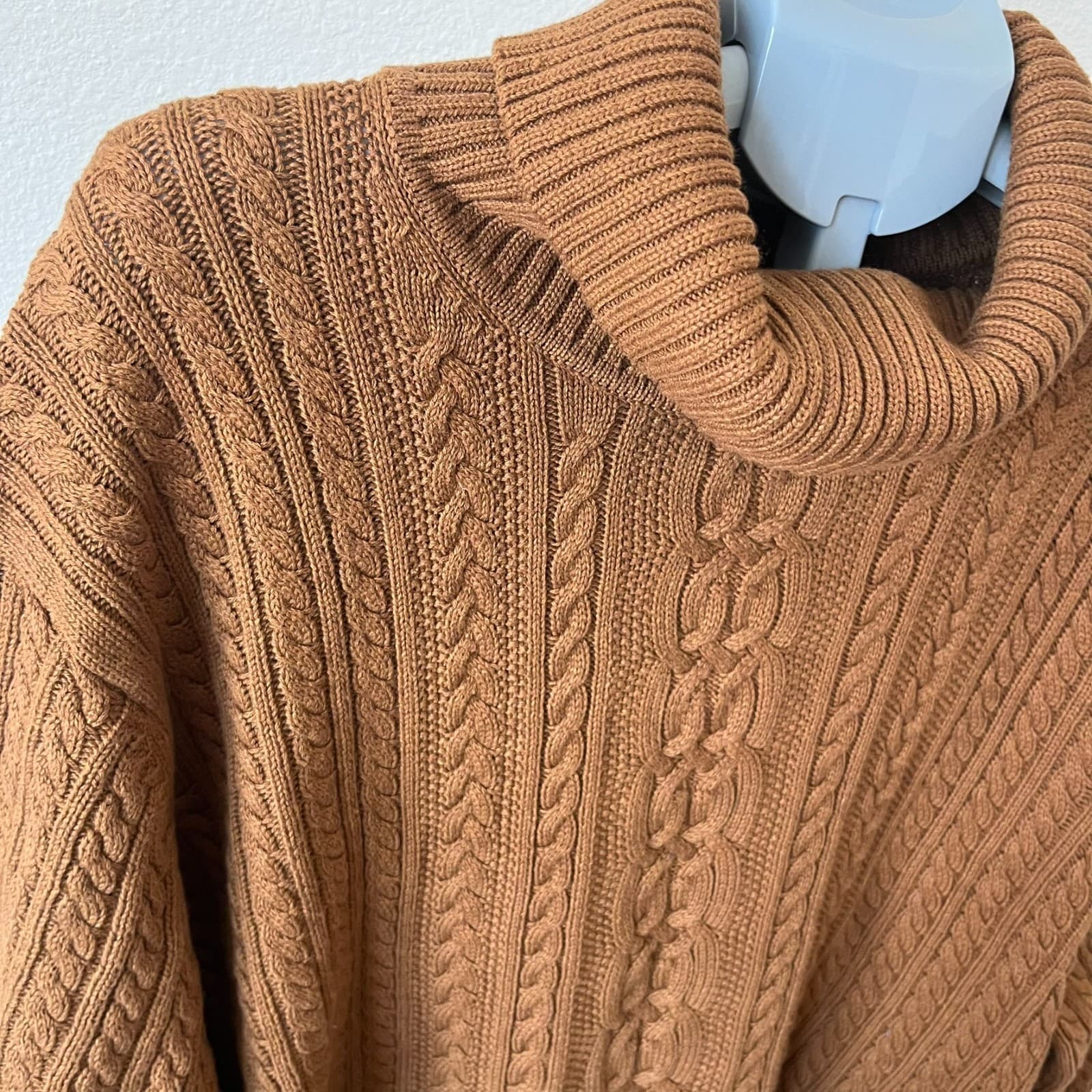 Amazon Essentials Sweater Women's 6X Brown Cotton Cable Knit Turtleneck Pullover - Thumbnail 2