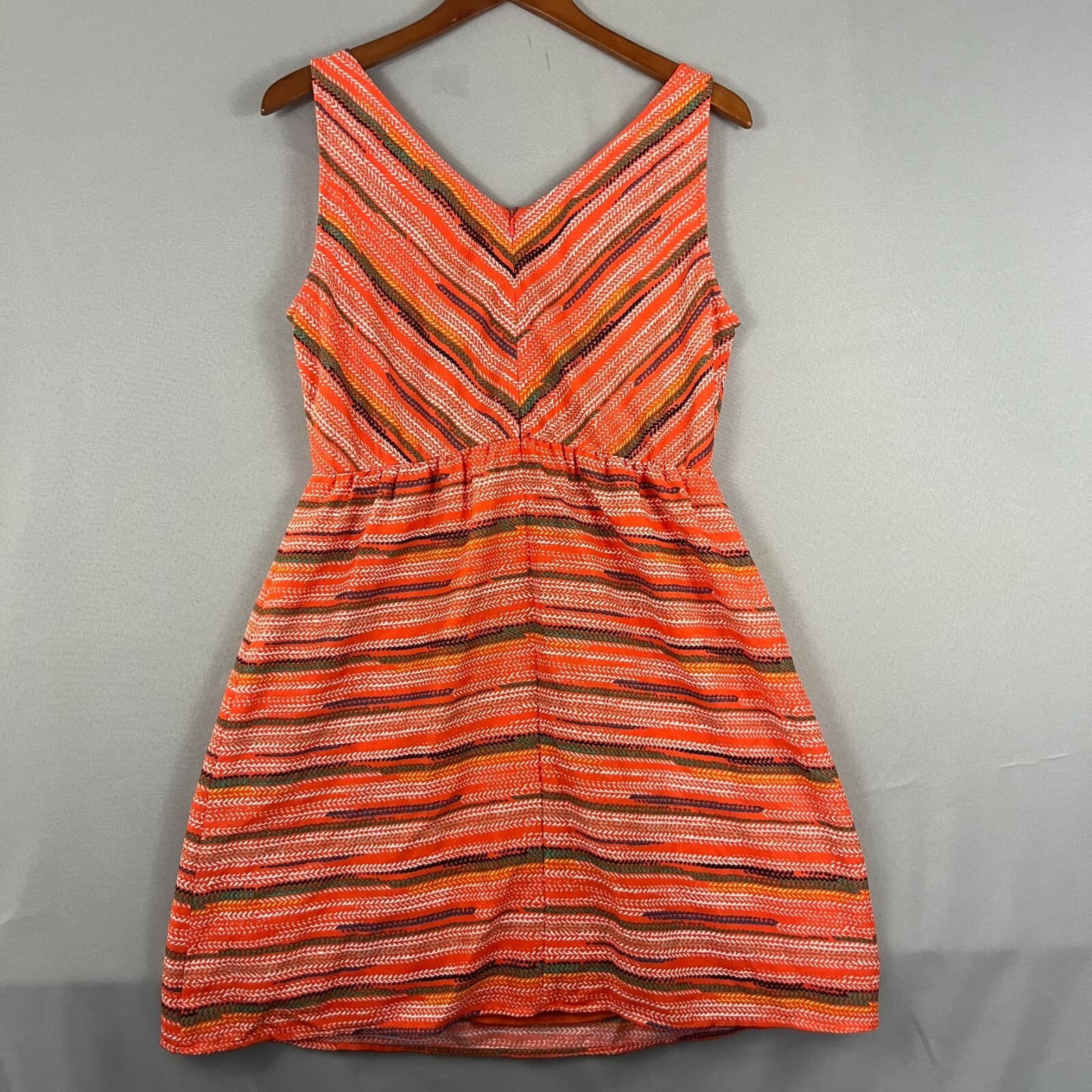 Anthropologie Tulle Womens Dress Sz Medium Orange Sleeveless Boho Summer Midi - Thumbnail 4
