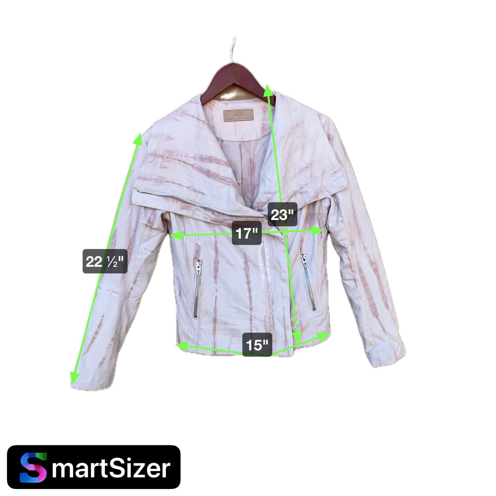 Blank NYC Pink Tie SMALL Feminine Moto Jacket Marble Faux Suede Draped Front Zip - Thumbnail 5