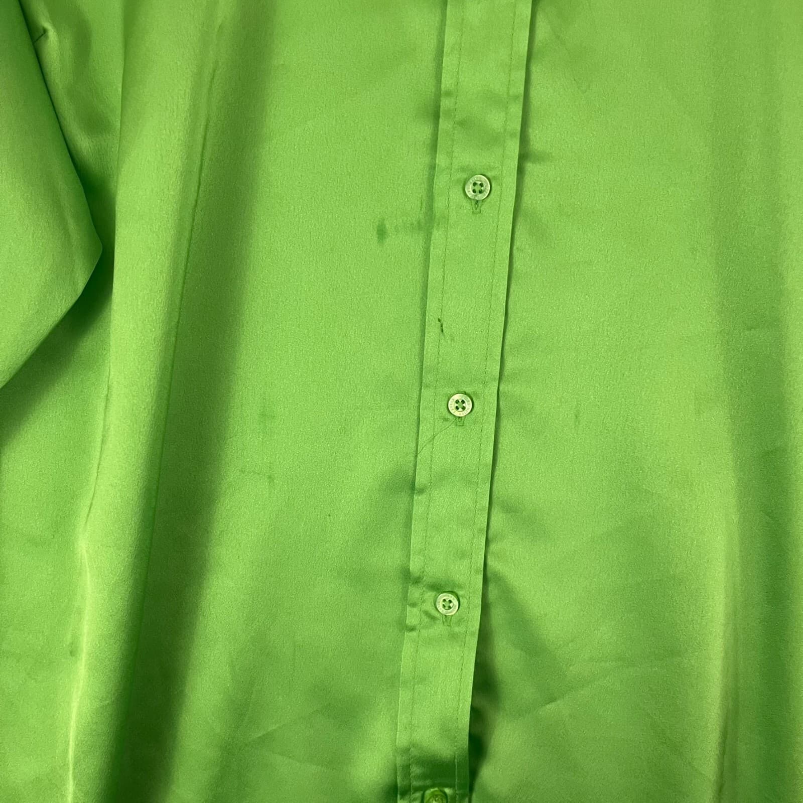 Lauren Ralph Lauren Black Label Blouse Size 3X Jamelko Brat Green Button Shirt - Thumbnail 4