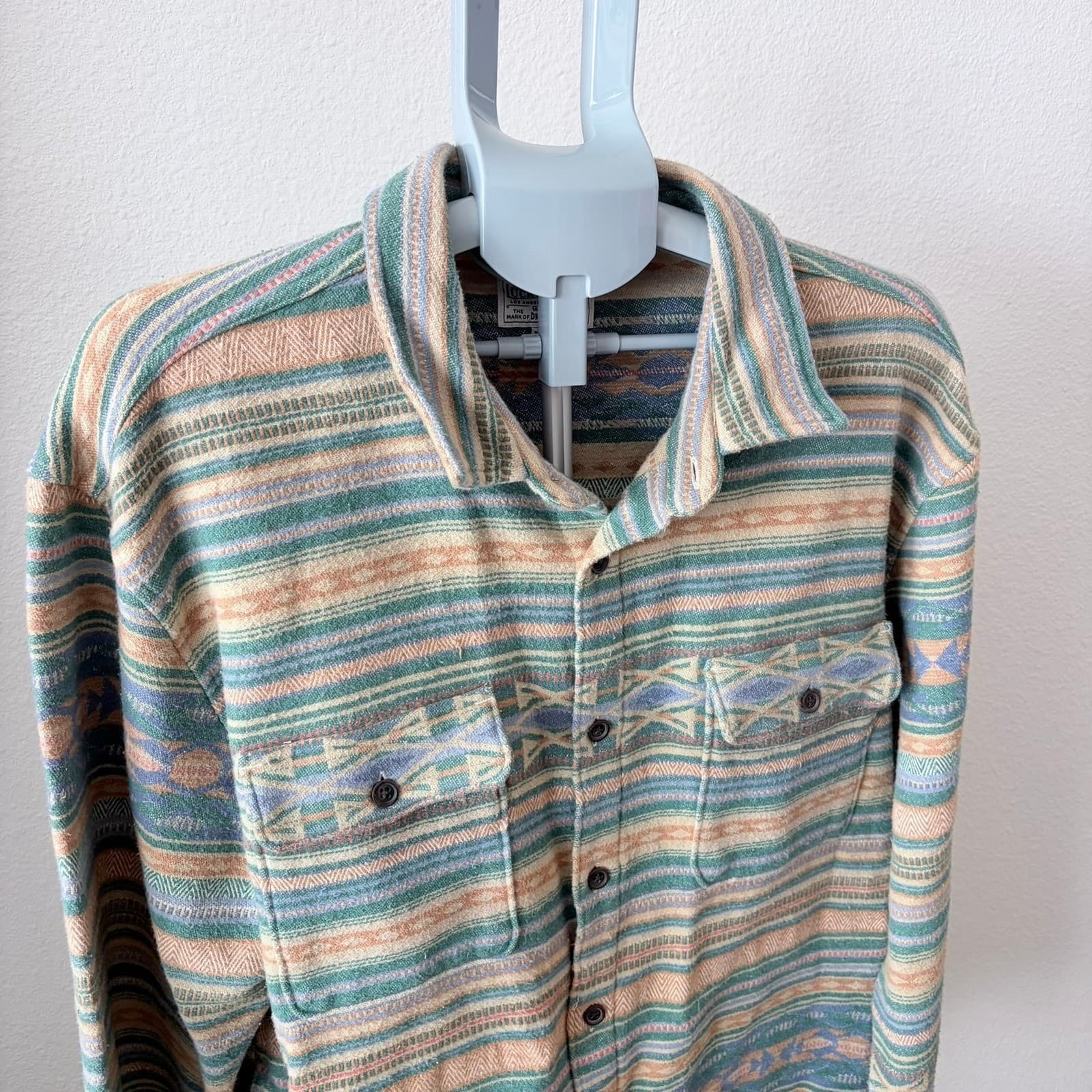 Lucky Brand Southwestern Woven Shirt XXL Vtg 2000s Tribal Style Desertcore Boho - Thumbnail 3