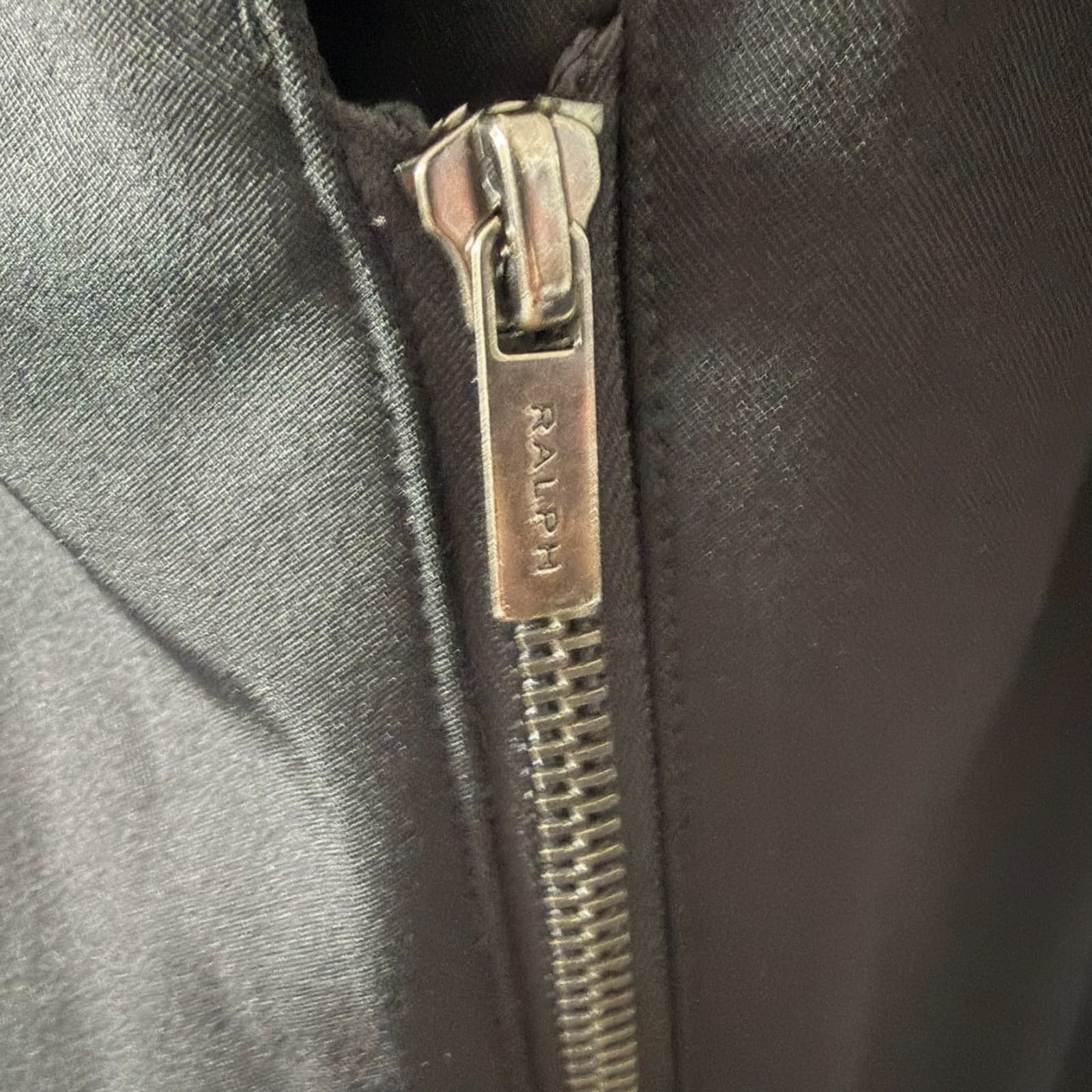 Early 2000s Ralph Lauren Black Women's Sz LG Moto Zip Jacket Blazer Professional - Thumbnail 3
