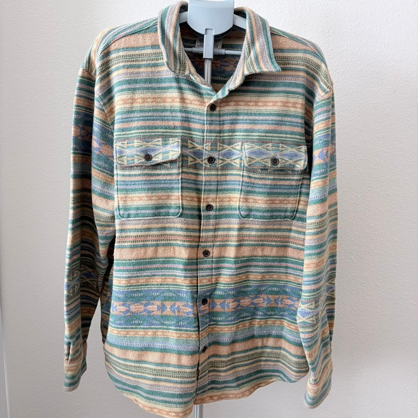 Lucky Brand Southwestern Woven Shirt XXL Vtg 2000s Tribal Style Desertcore Boho - Thumbnail 2