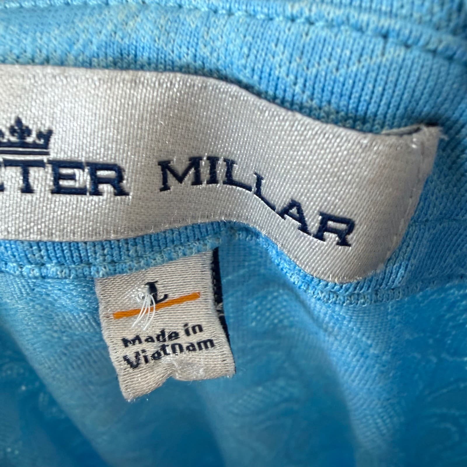 Peter Millar Polo Shirt Mens Size Large Blue Bandon Dunes All Over Paisley Golf - Thumbnail 5