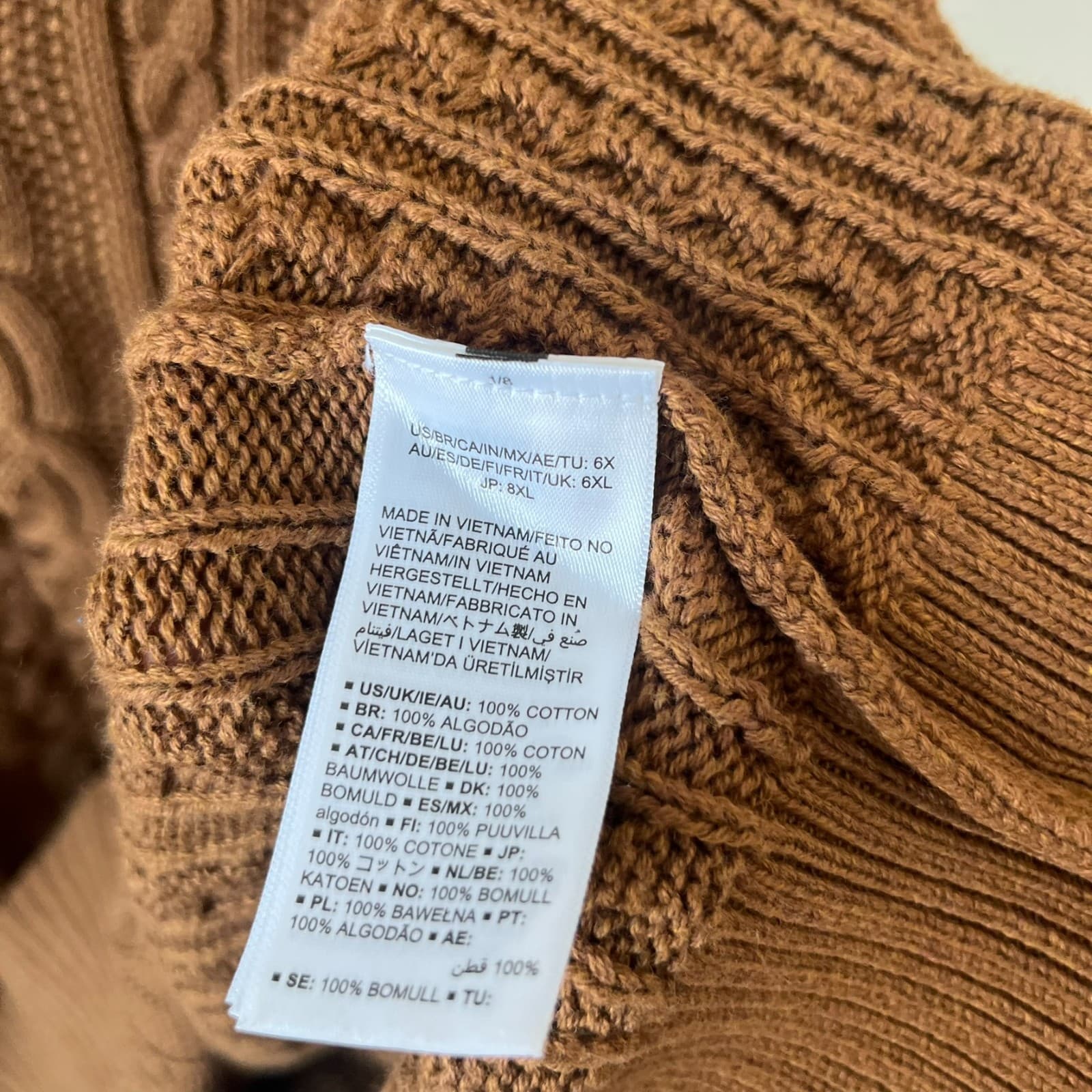 Amazon Essentials Sweater Women's 6X Brown Cotton Cable Knit Turtleneck Pullover - Thumbnail 5