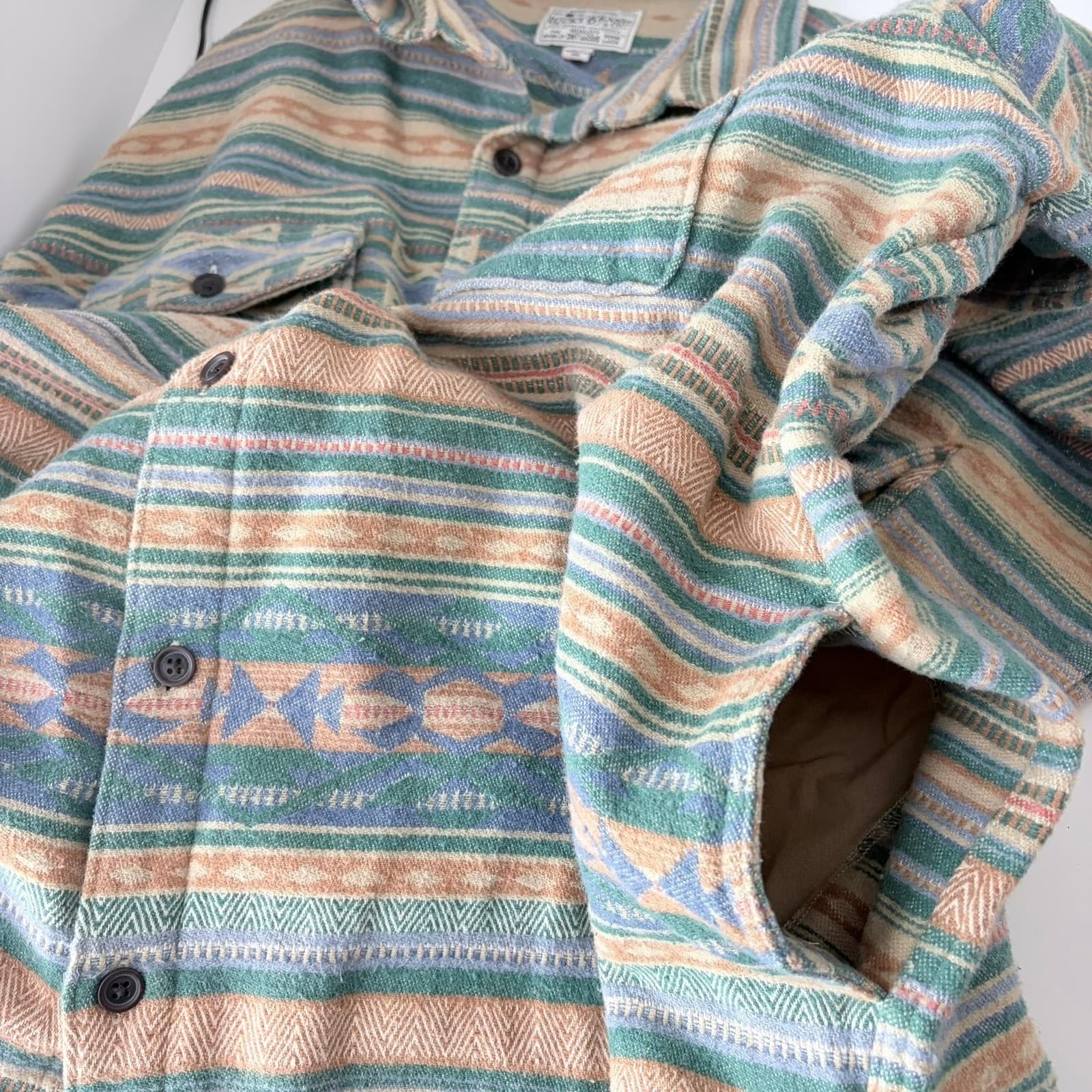 Lucky Brand Southwestern Woven Shirt XXL Vtg 2000s Tribal Style Desertcore Boho - Thumbnail 7