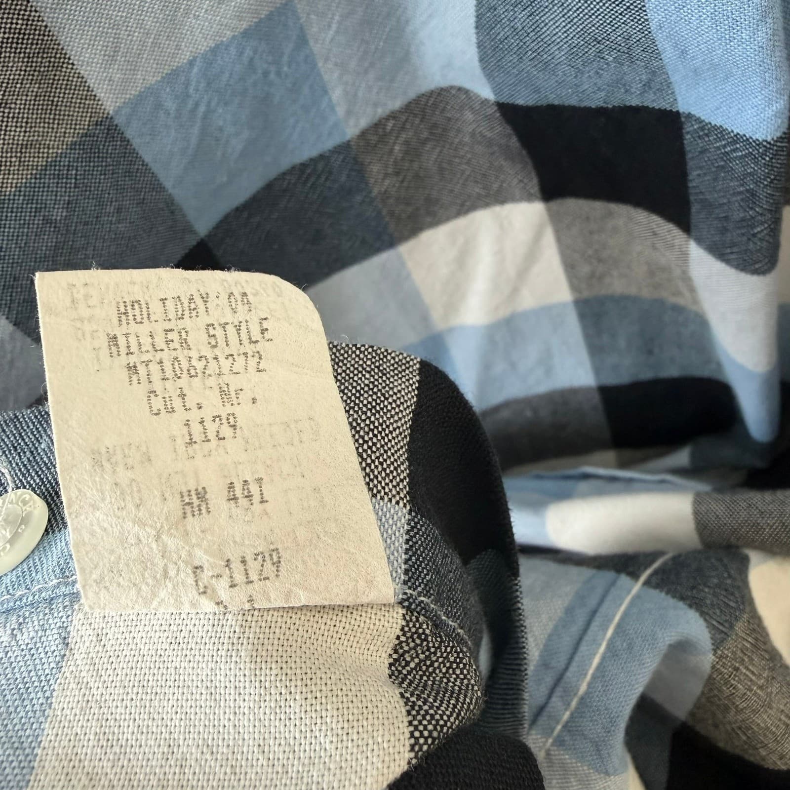 Cinch Button Down Shirt Men S Blue Plaid Long Sleeve Western Holiday 2004 Miller - Thumbnail 4
