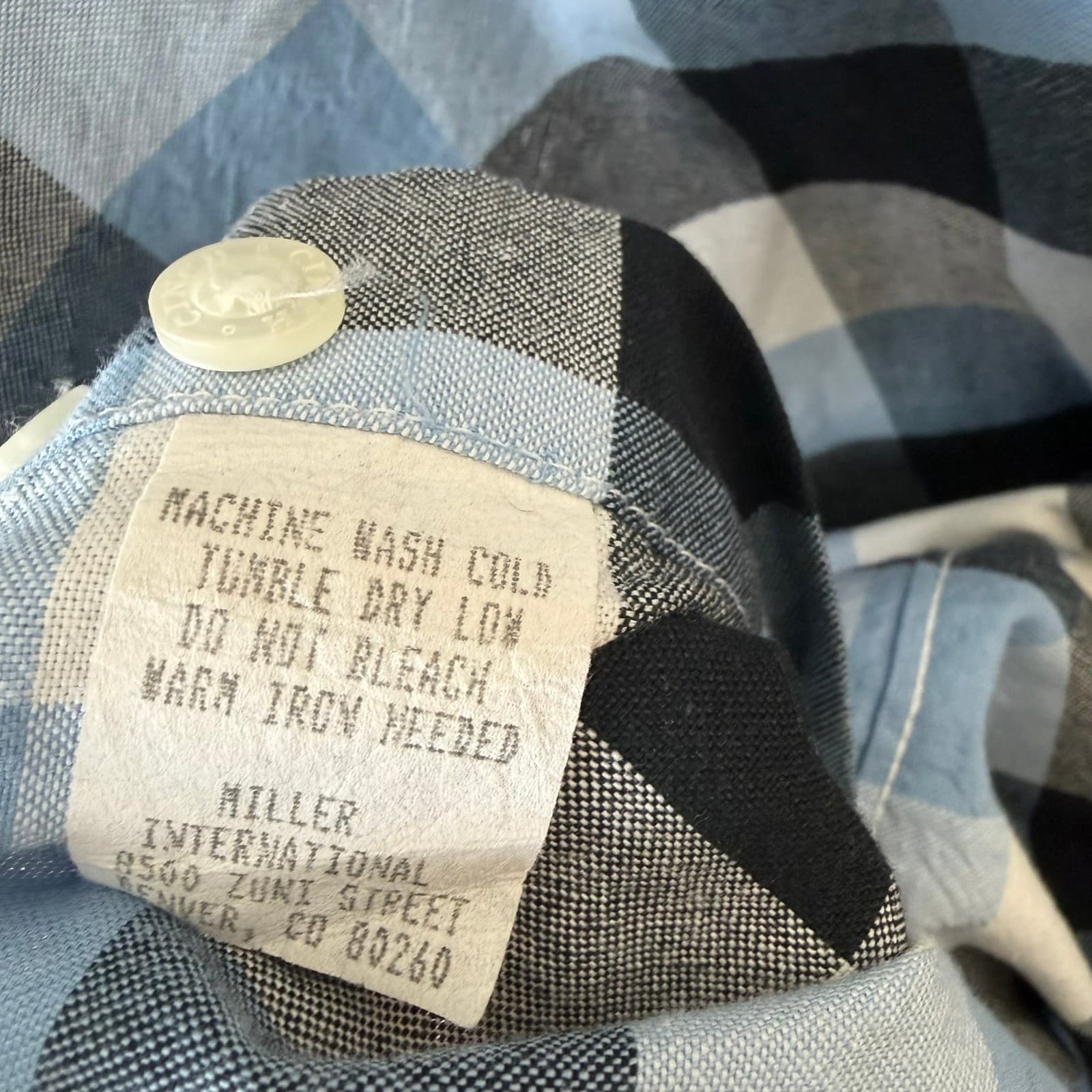 Cinch Button Down Shirt Men S Blue Plaid Long Sleeve Western Holiday 2004 Miller - Thumbnail 3