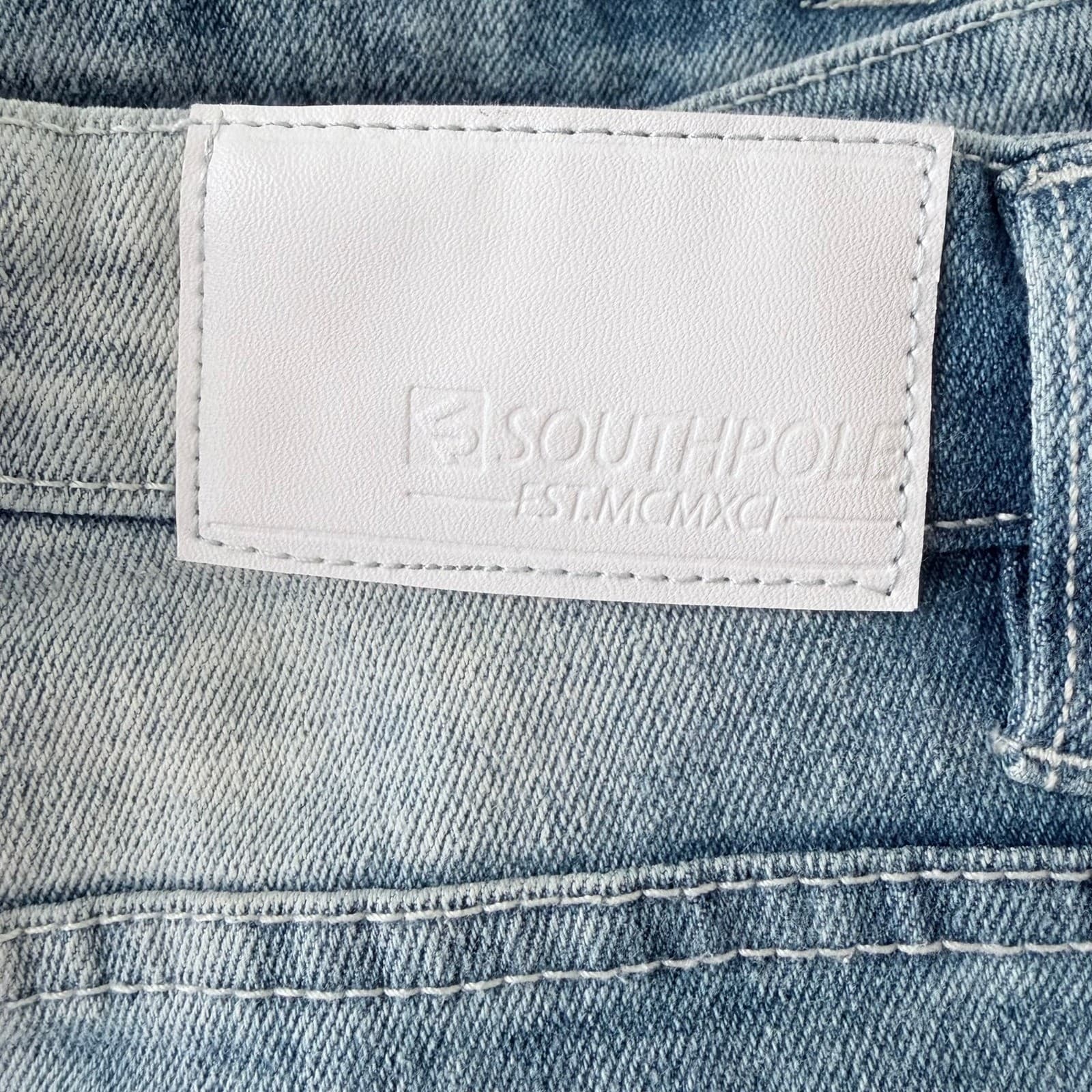 Southpole Mens Acid Wash Skinny Jeans Blue 30x32 Distressed Denim Y2K Skater - Thumbnail 2
