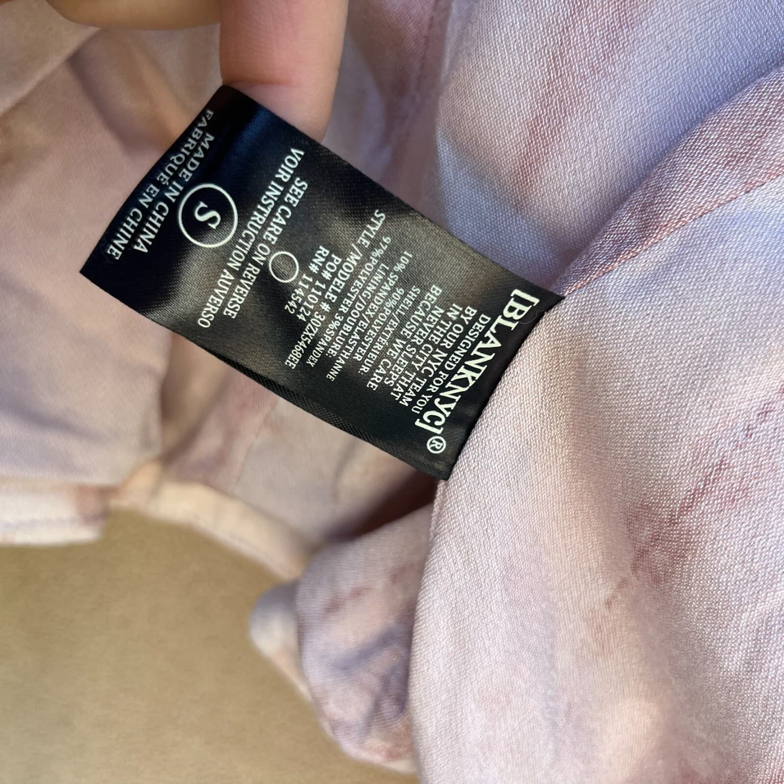 Blank NYC Pink Tie SMALL Feminine Moto Jacket Marble Faux Suede Draped Front Zip - Thumbnail 7