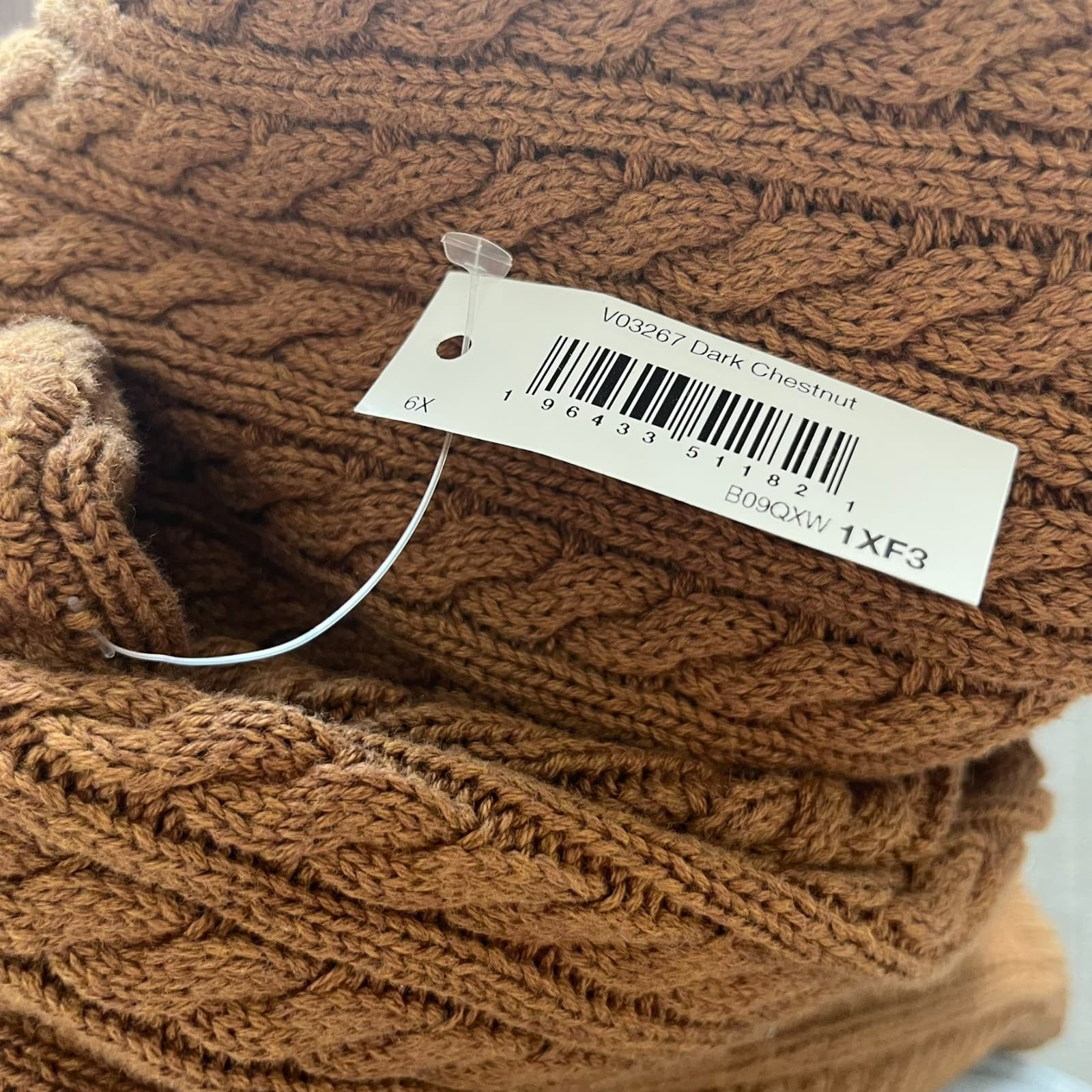Amazon Essentials Sweater Women's 6X Brown Cotton Cable Knit Turtleneck Pullover - Thumbnail 6