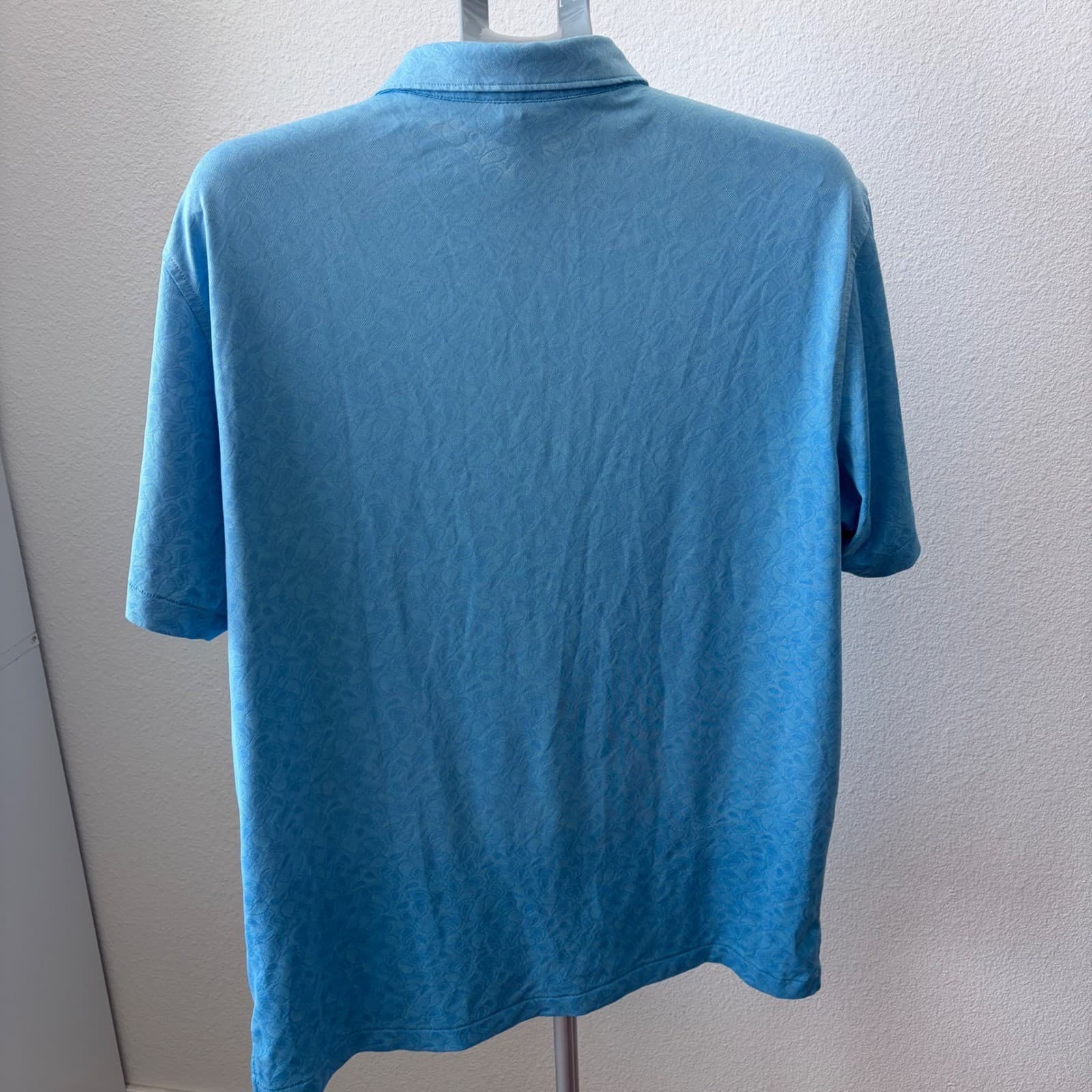 Peter Millar Polo Shirt Mens Size Large Blue Bandon Dunes All Over Paisley Golf - Thumbnail 4