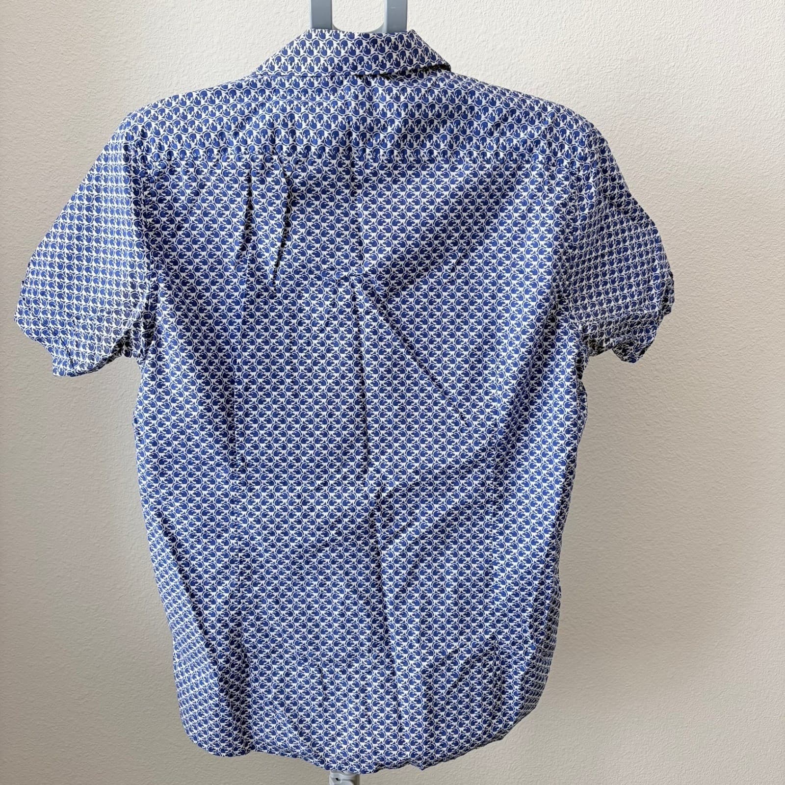 Ted Baker London Shirt Size 5 (XL) Blue Monkeys Pattern 100% Cotton Short Sleeve - Thumbnail 6