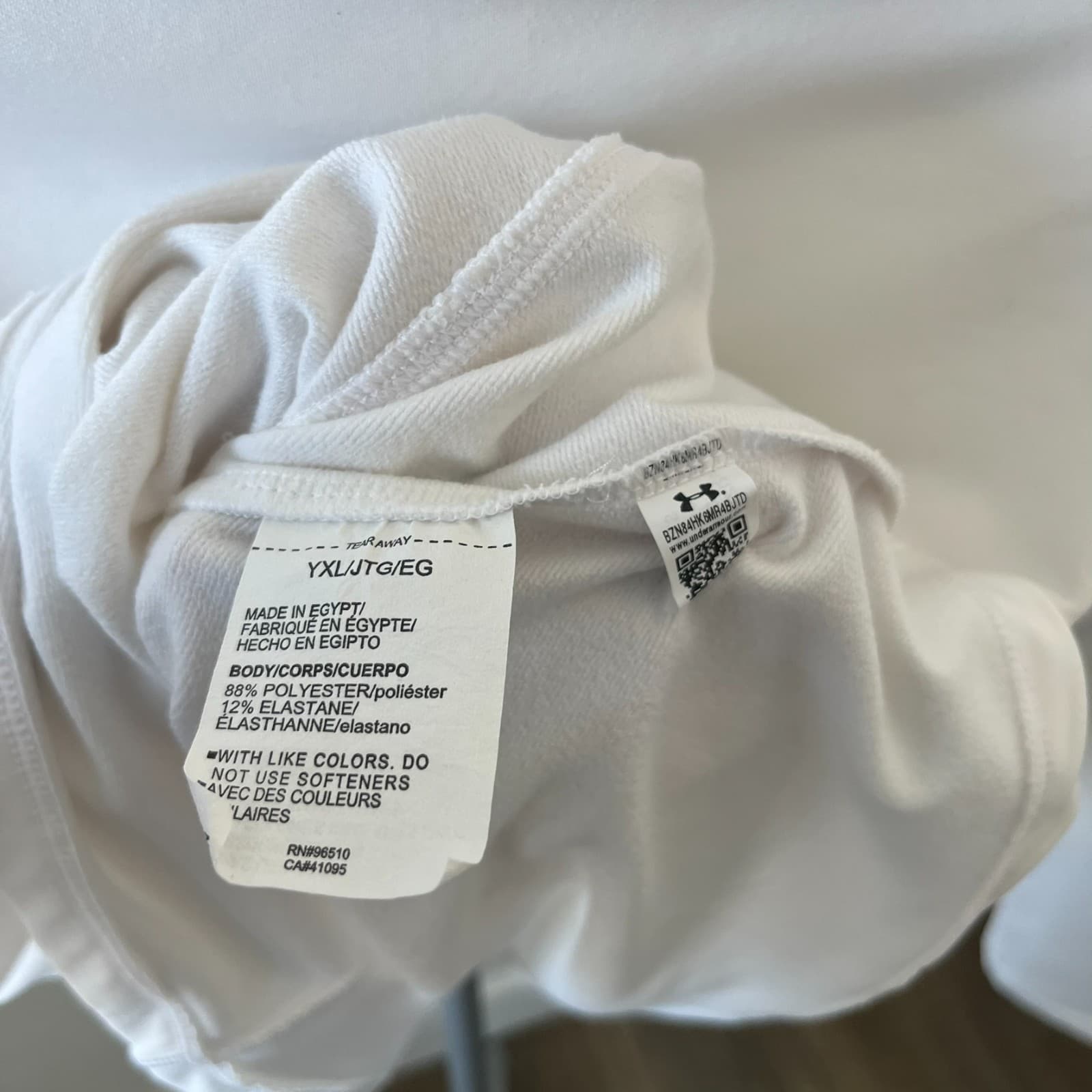 Under Armour Coldgear Top Girls XL White Stretch Logo Mock Neck Raglan Sleeve - Thumbnail 3