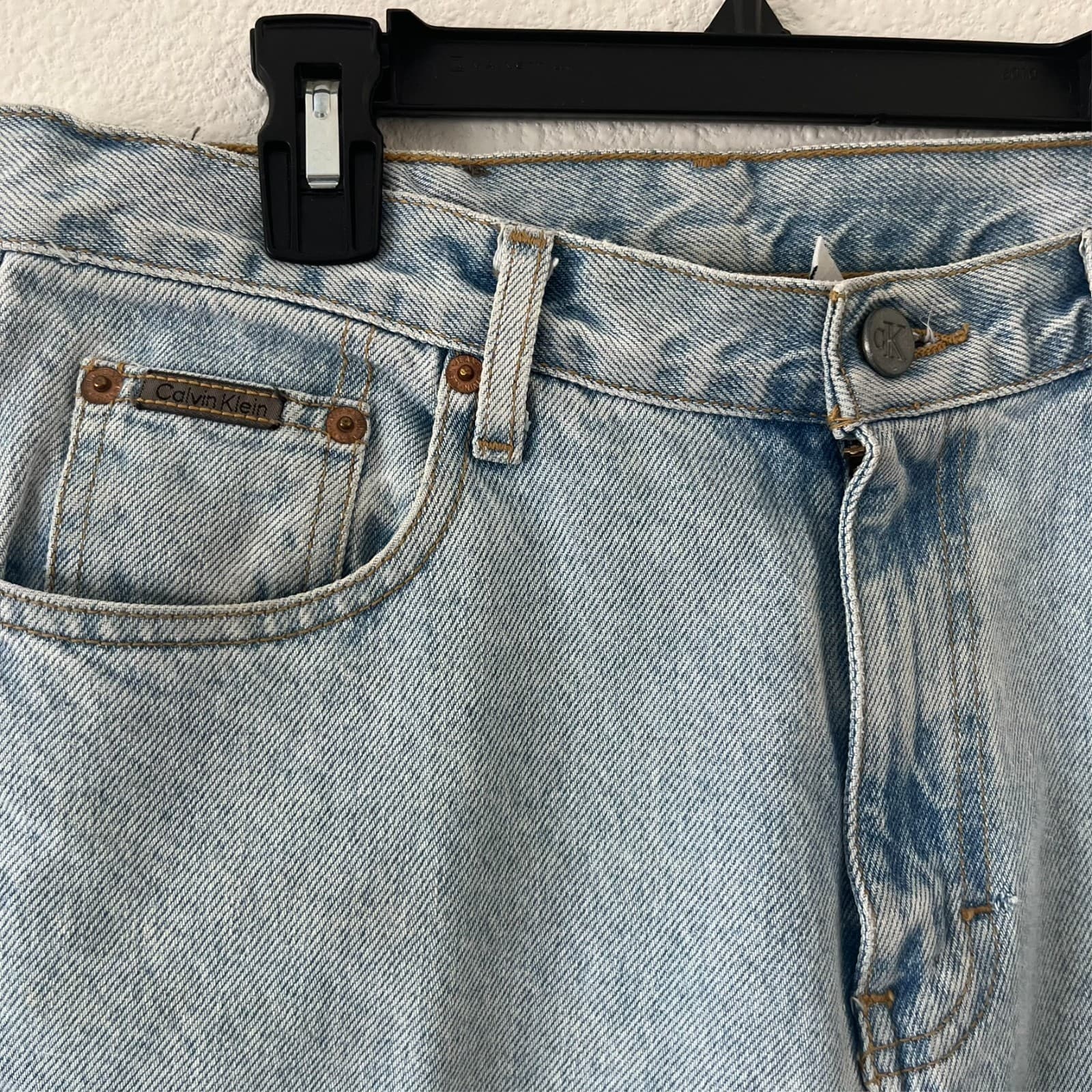 VTG 90s Calvin Klein Jeans Women Sz 10 Easy Fit Classic Denim Blue Enzyme Wash - Thumbnail 2