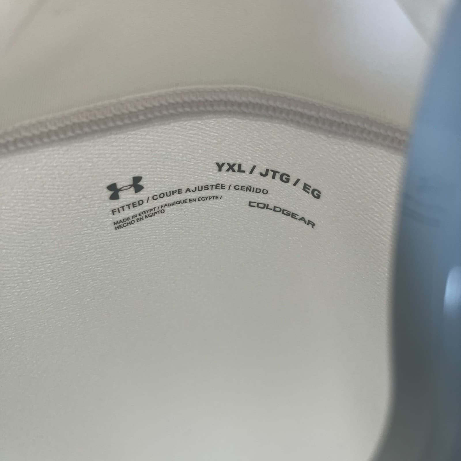 Under Armour Coldgear Top Girls XL White Stretch Logo Mock Neck Raglan Sleeve - Thumbnail 5