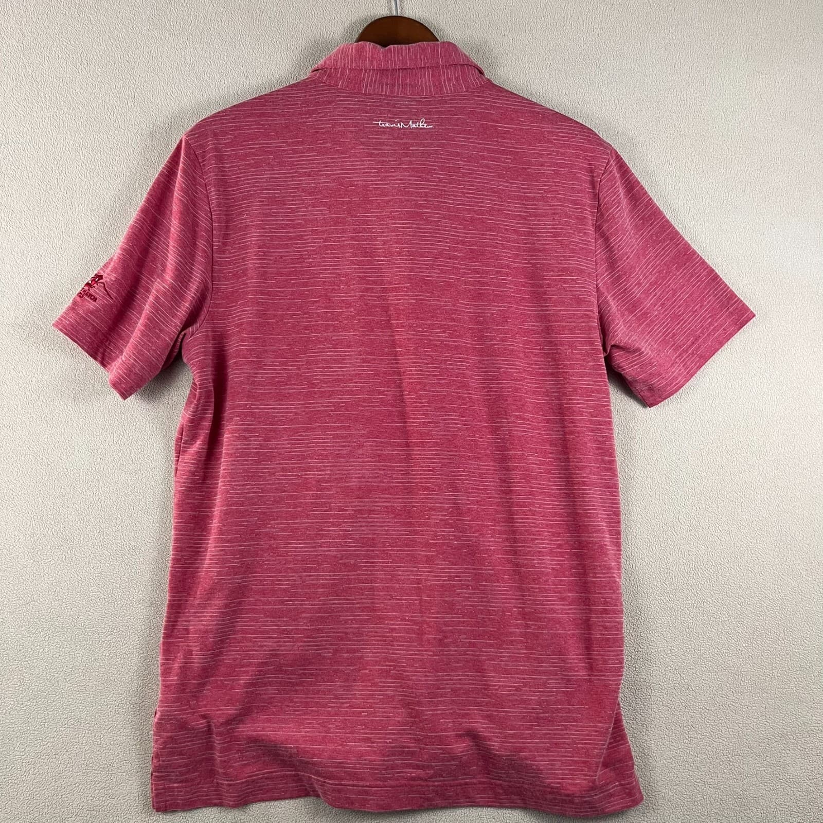 Travis Matthews Polo Mens Sz MED Red Monte Mayor (Spain) Golf Shirt Lightweight - Thumbnail 3