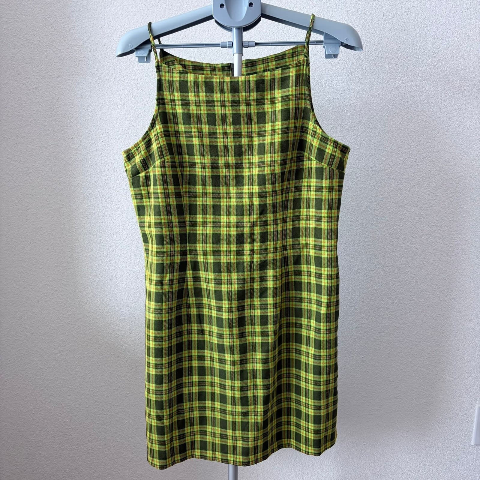 No Boundaries Green Plaid Tartan Mini Dress XL Juniors 15 Y2K Clueless 90s 2000s - Thumbnail 2
