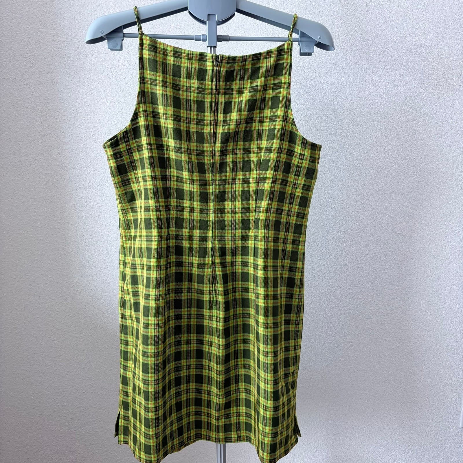 No Boundaries Green Plaid Tartan Mini Dress XL Juniors 15 Y2K Clueless 90s 2000s - Thumbnail 4
