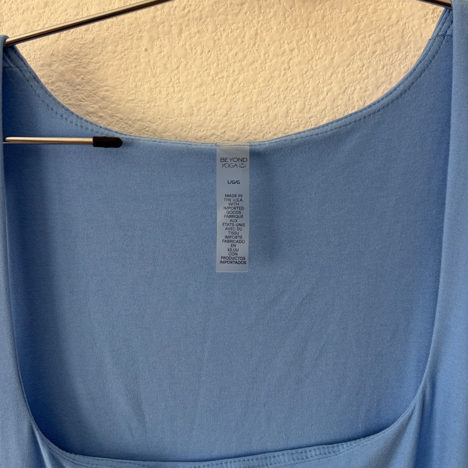 Beyond Yoga Midi Dress Women Large Blue Sleeveless Square Neck Side Slit Stretch - Thumbnail 2