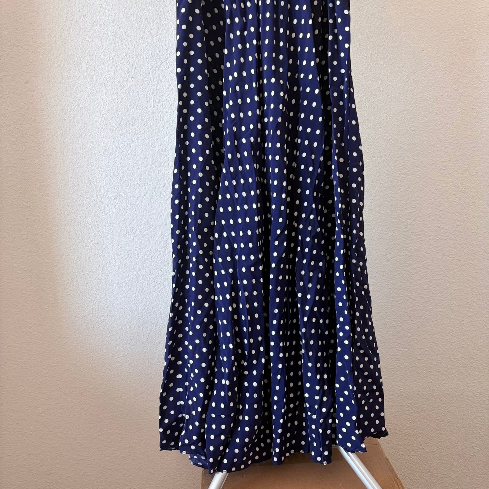 Vintage Polka Dot Sailor Dress Navy Blue White ILGWU USA Sz 6 Pin Up Rockabilly - Thumbnail 8