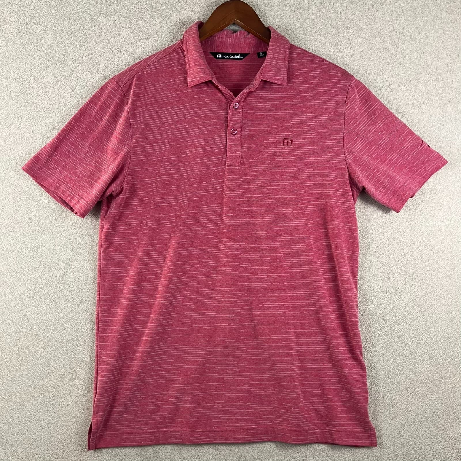 Travis Matthews Polo Mens Sz MED Red Monte Mayor (Spain) Golf Shirt Lightweight - Thumbnail 4