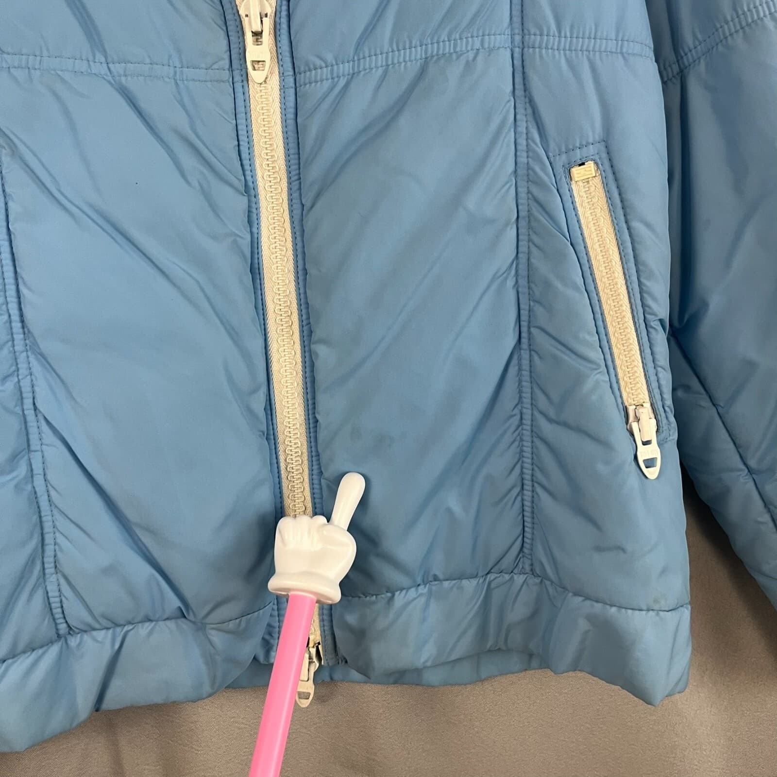 Vintage Stowe Womens Parka Ski Jacket Medium Blue Quilted Poly Insulated Puffer - Thumbnail 4