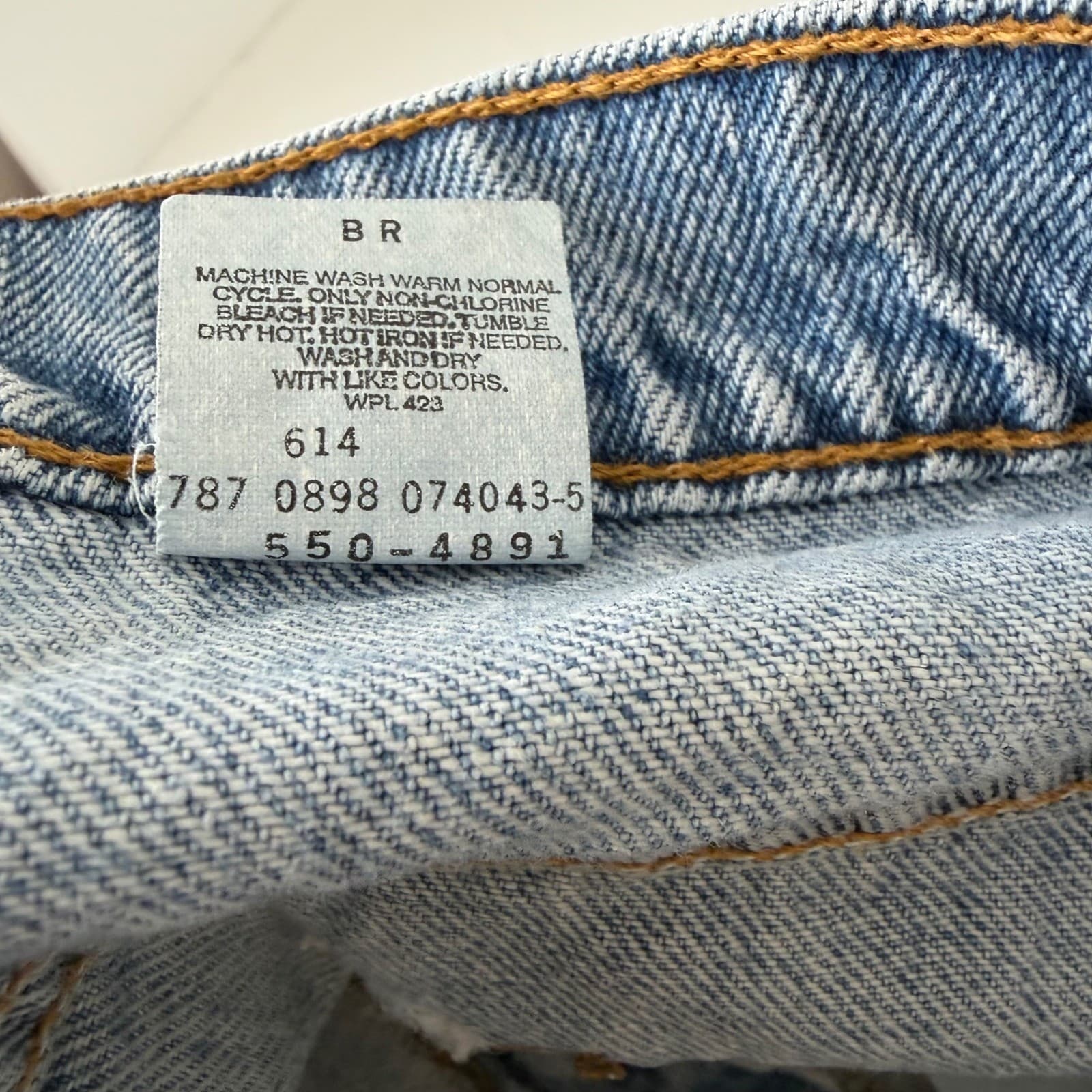Levi 550 Relaxed Fit Jeans Mens 34x34 Light Wash Vintage 1998 Denim Tapered Leg - Thumbnail 8