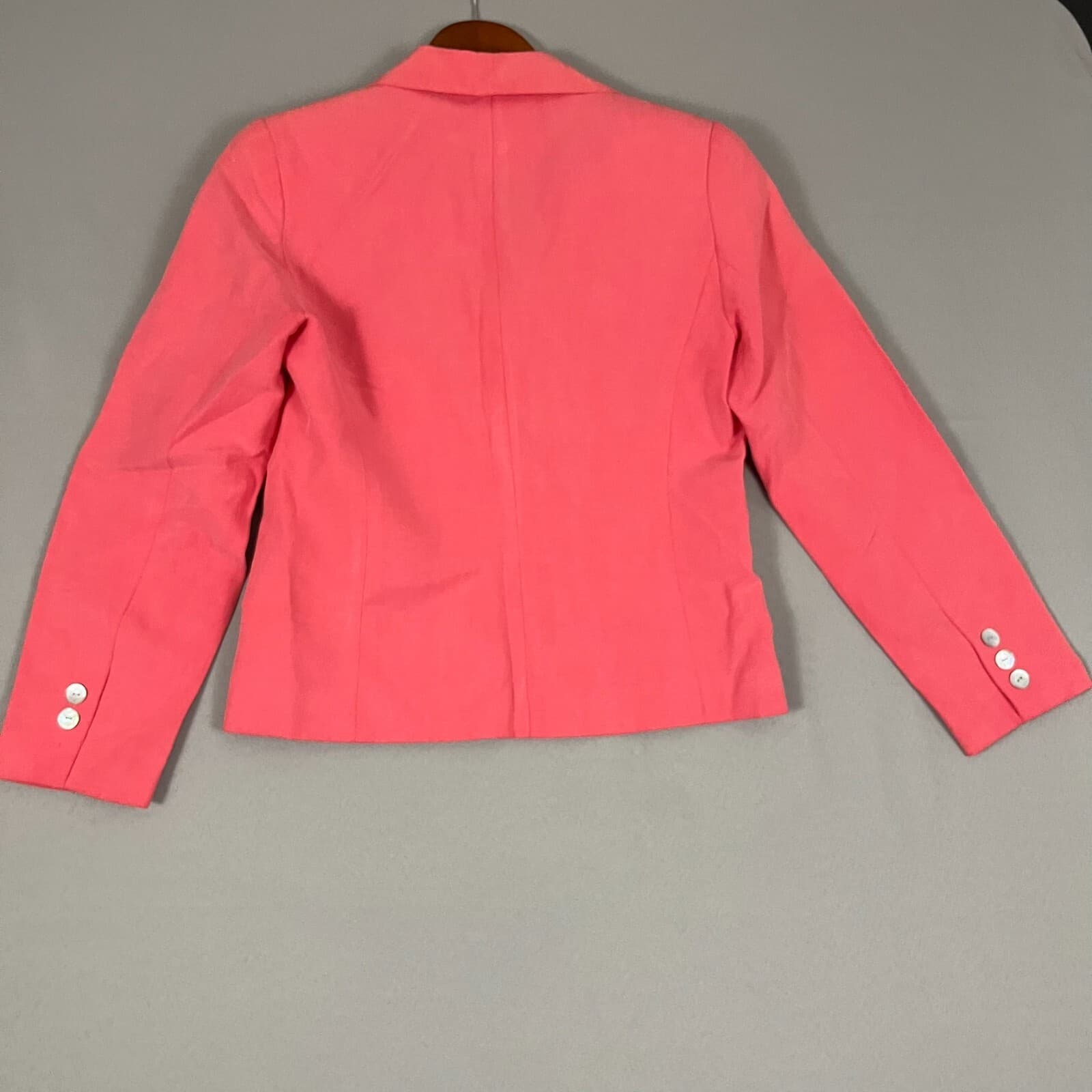 Betu Vintage Women’s Blazer Linen & Silk Short Jacket Salmon Pink Lined Sz 2 - Thumbnail 4