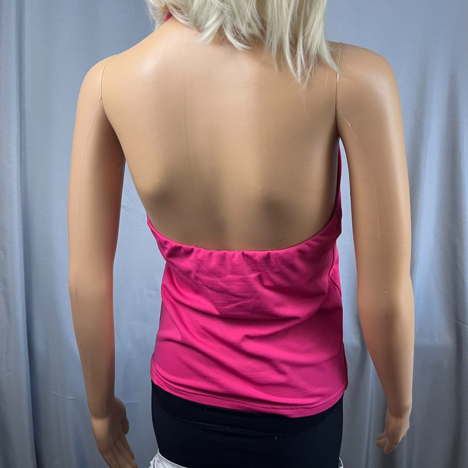 Lot Of 2 Elliot Lauren Natter Top Womens XS Brown Pink Stretch Nylon Halter Neck - Thumbnail 3