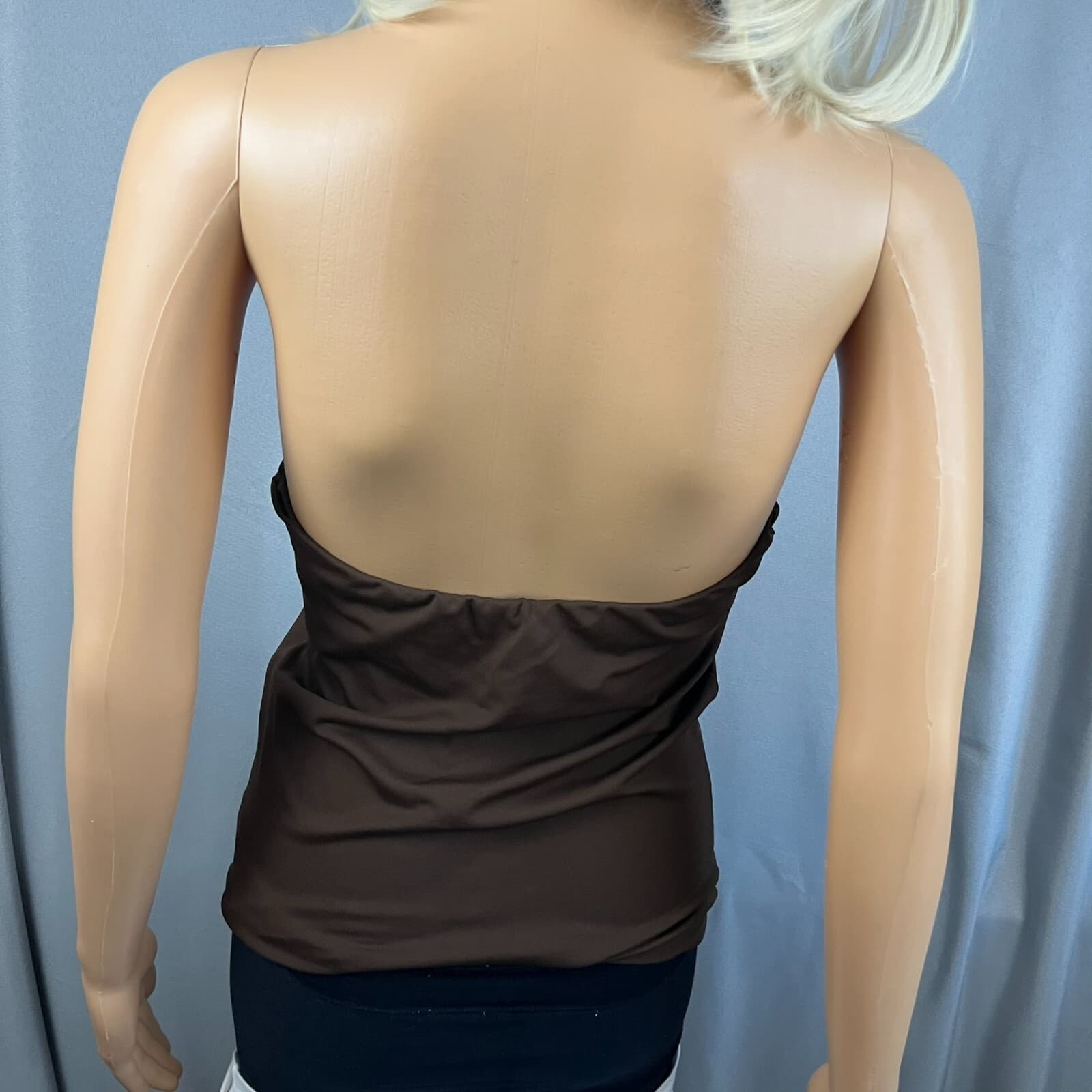 Lot Of 2 Elliot Lauren Natter Top Womens XS Brown Pink Stretch Nylon Halter Neck - Thumbnail 6