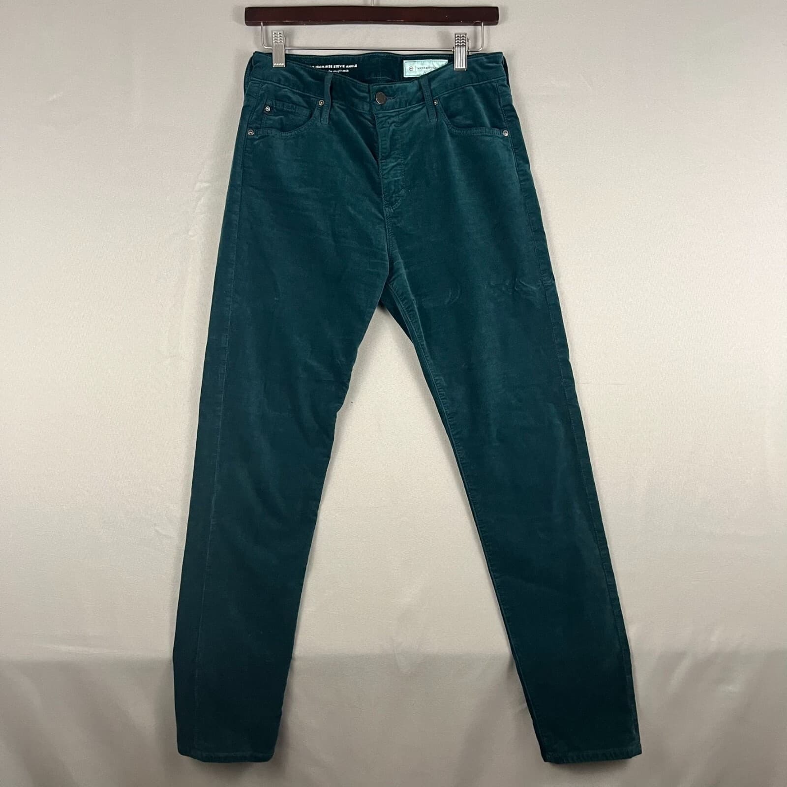 AG Jeans x Anthropologie SZ 28R High Rise Stevie Ankle Velvet Velour Pants Jeans - Thumbnail 2