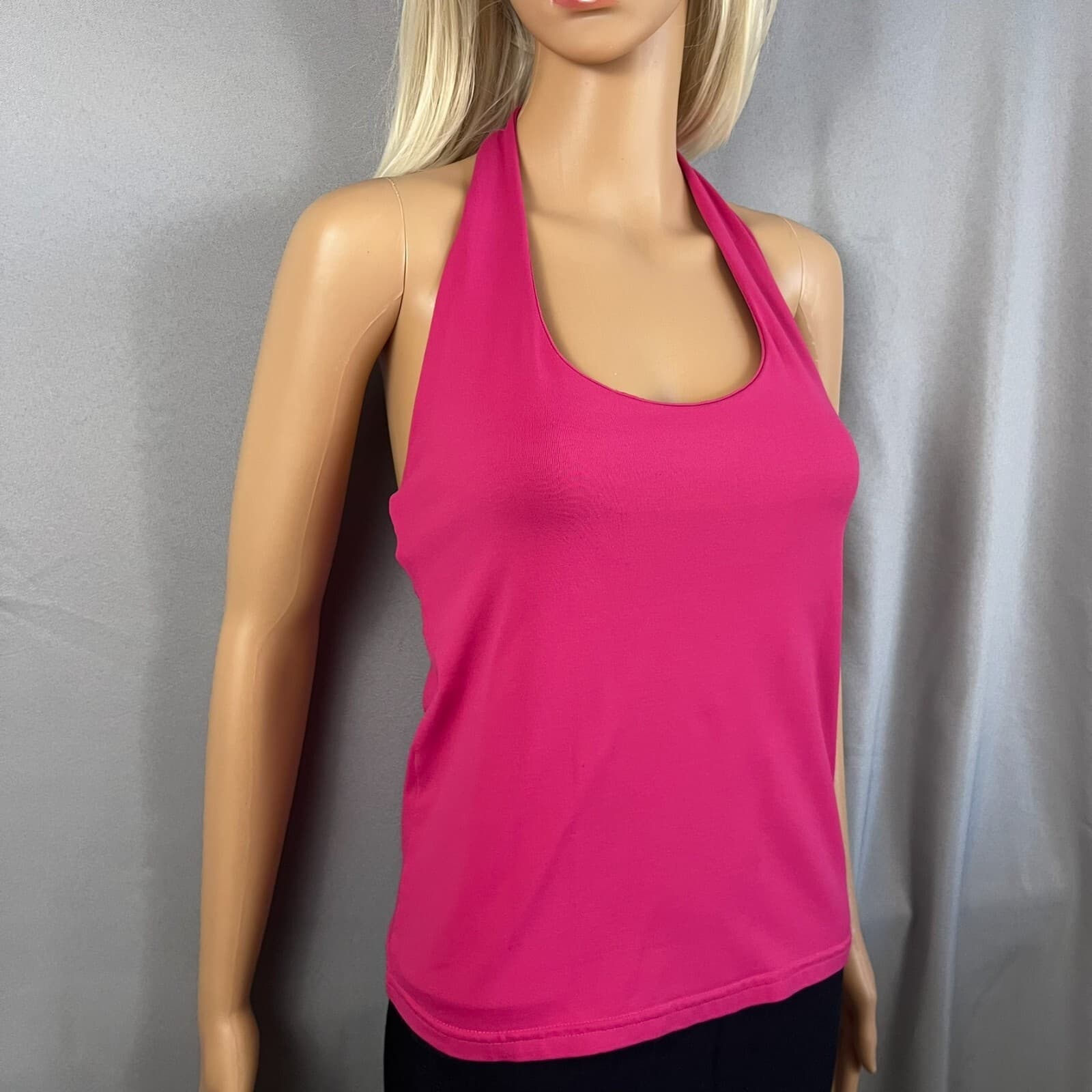 Lot Of 2 Elliot Lauren Natter Top Womens XS Brown Pink Stretch Nylon Halter Neck - Thumbnail 2