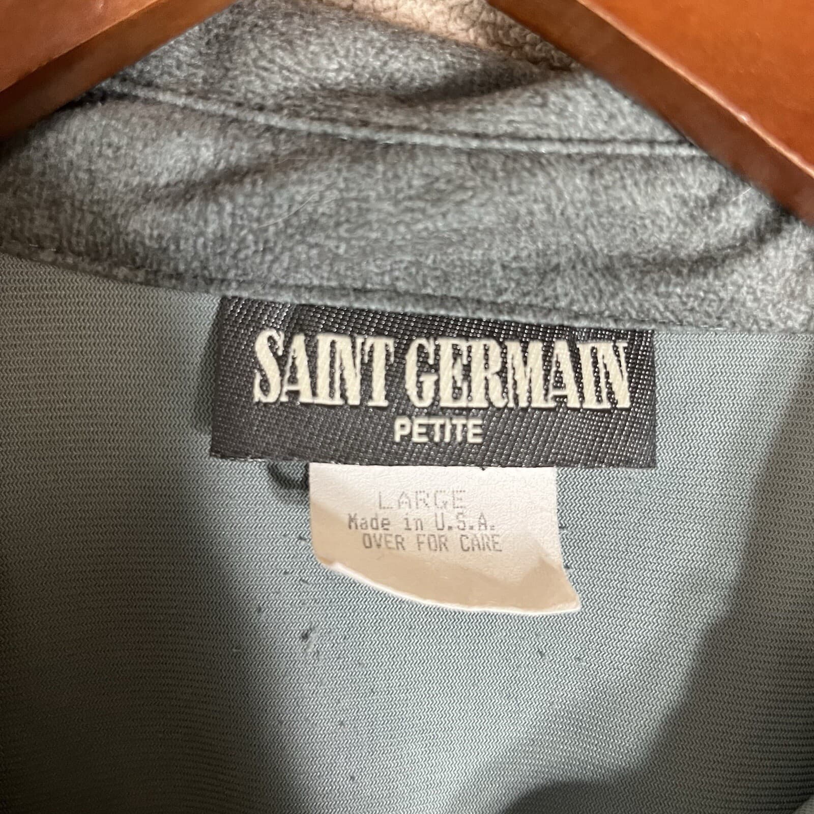 Saint Germain Petite Size Large Sage Green Shirt Studded Button Up Made In USA - Thumbnail 3
